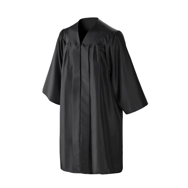 Custom Cap & Gown Unit with Orange Sleeve stripes and logo
