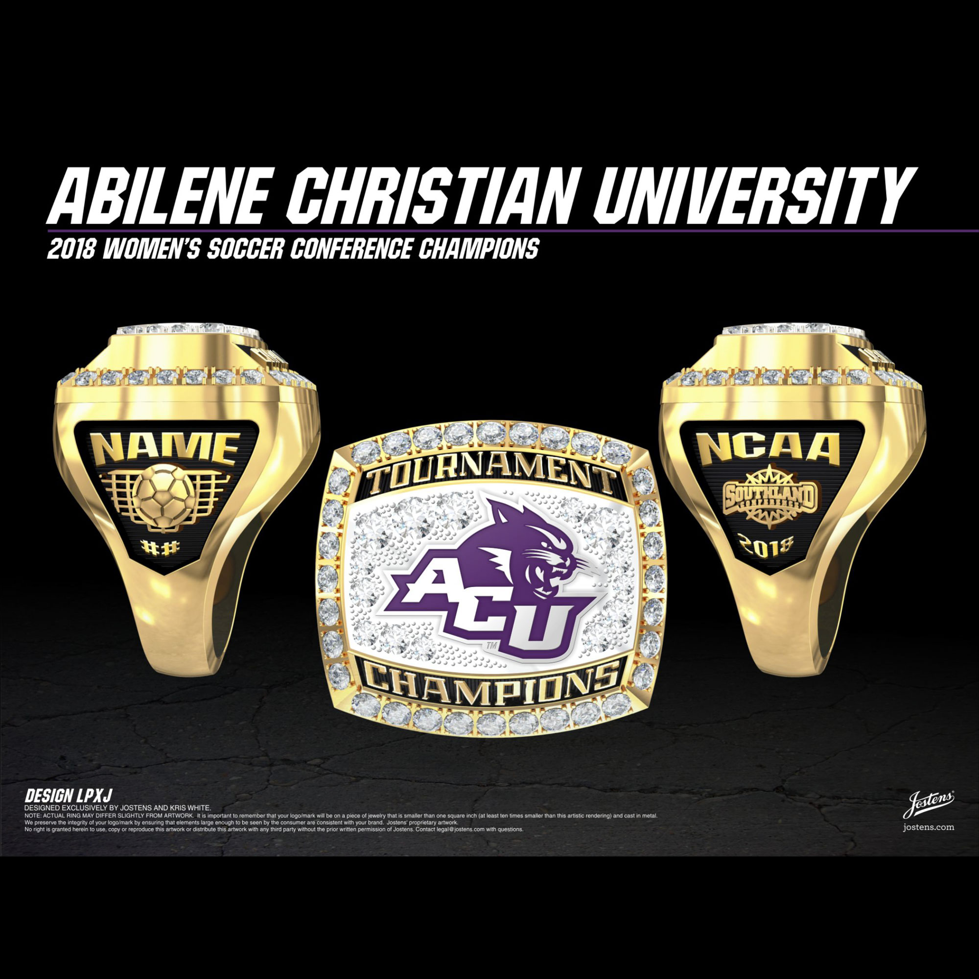 Abilene Christian University Women's Soccer 2018 Southland Championship Ring