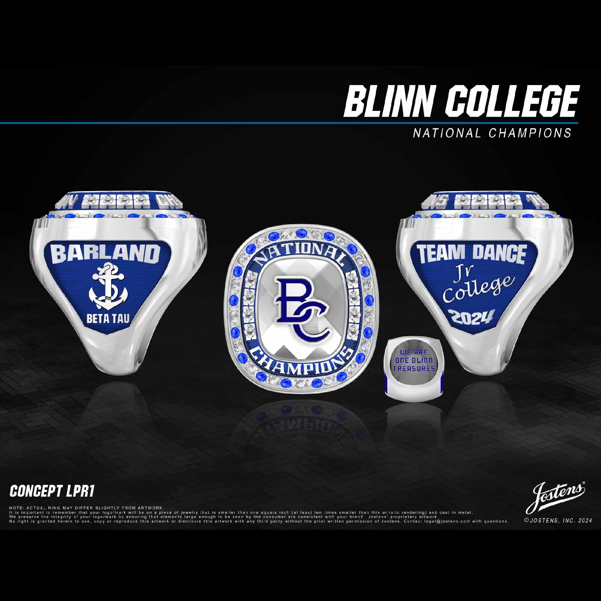 Blinn College Women's Dance 2024 National Championship Ring