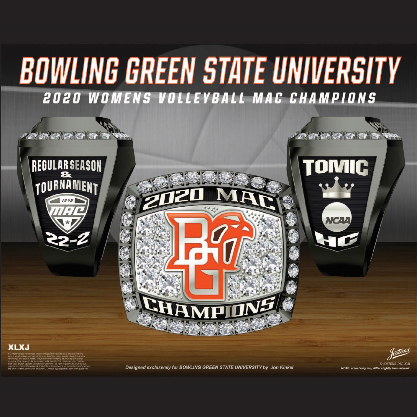 Bowling Green State University Women's Volleyball 2020 MAC Championship Ring