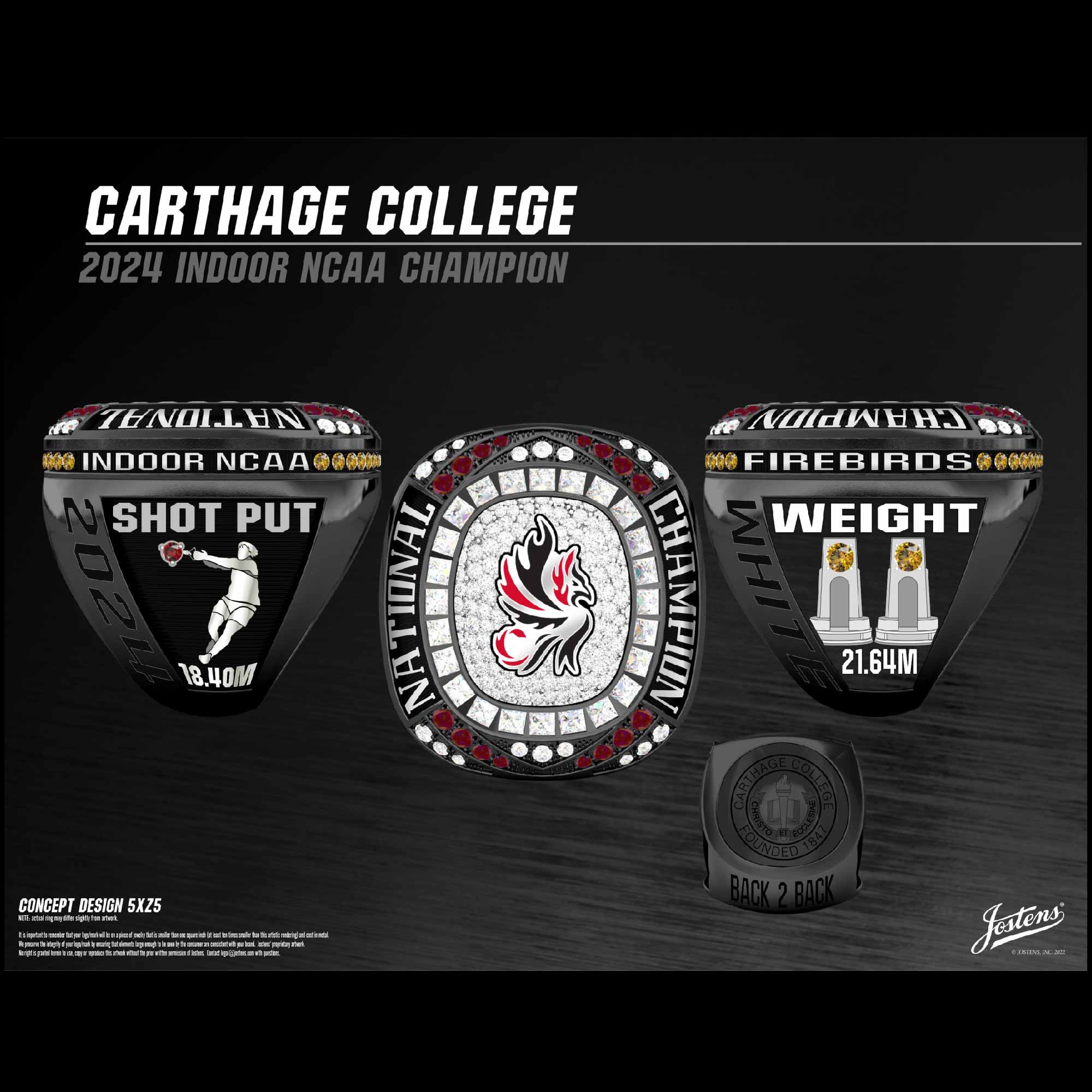 Carthage College Men's Indoor Track & Field 2024 National Championship Ring
