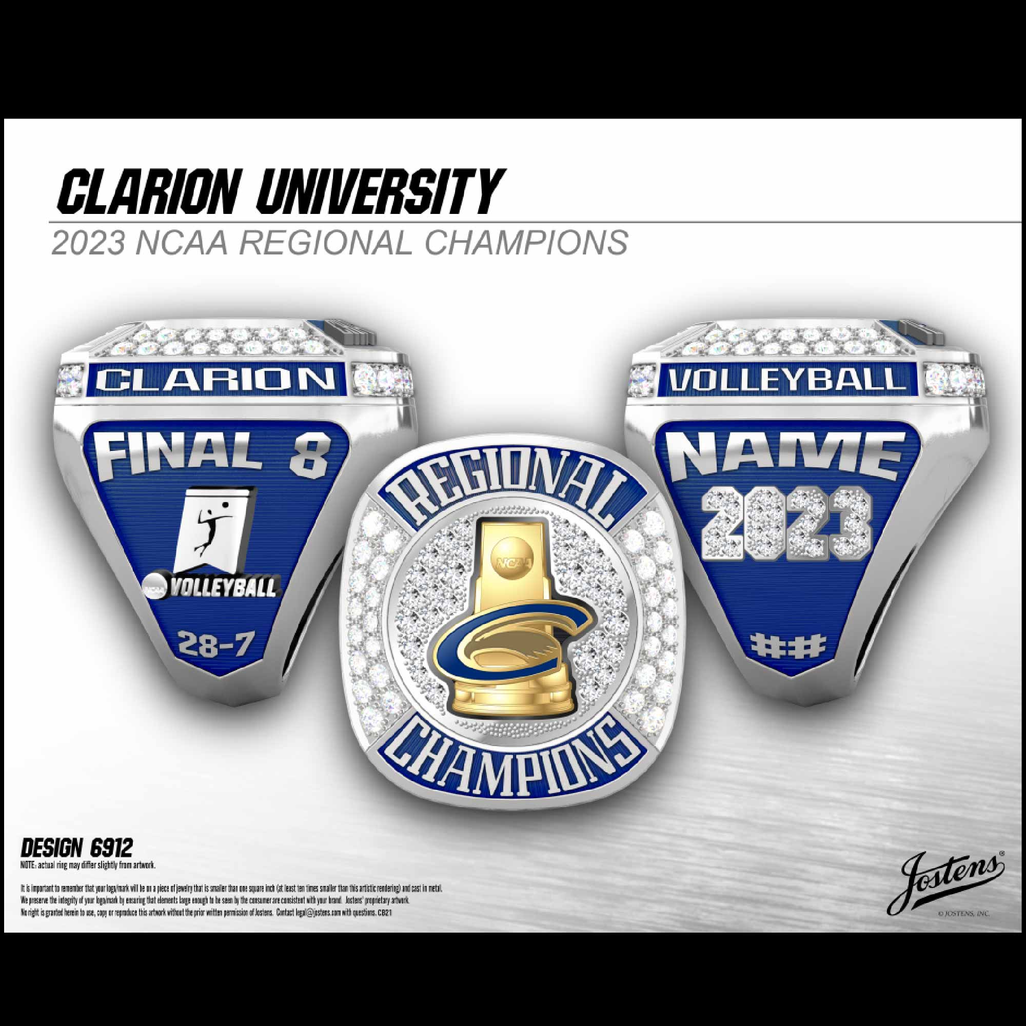 Clarion University Women's Volleyball 2023 Regionals Championship Ring