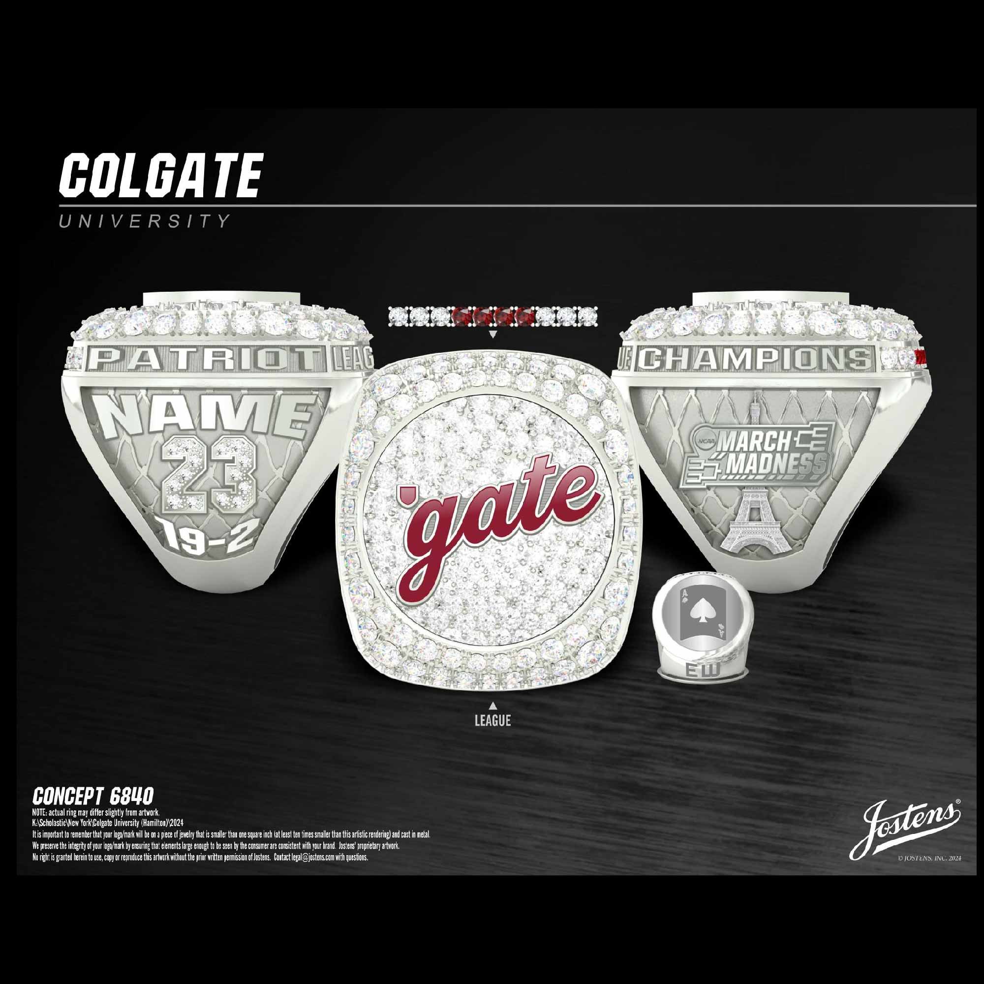 Colgate University Men's Basketball 2023 Patriot League Championship Ring