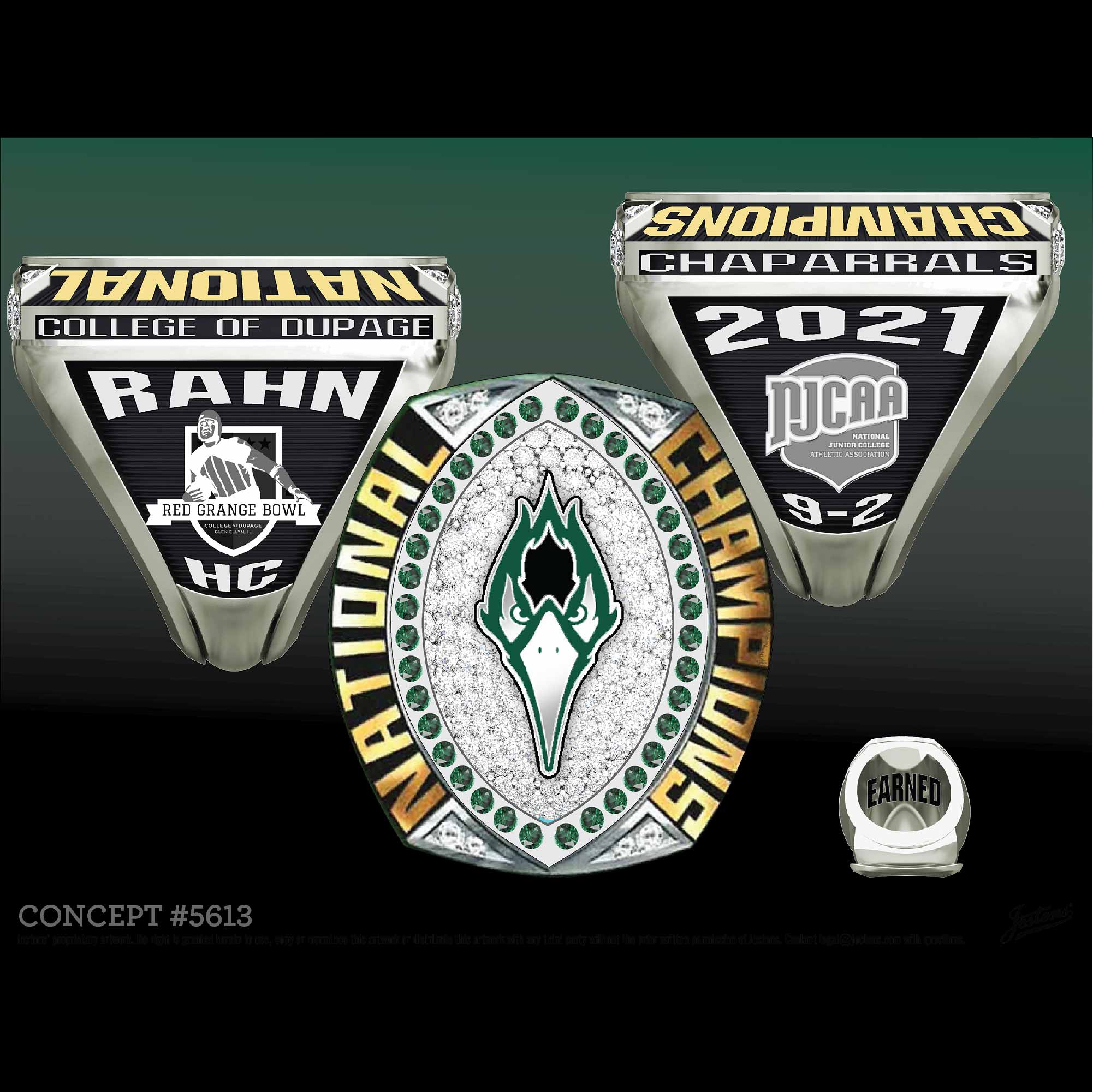 College of DuPage Men's Football 2021 National Championship Ring