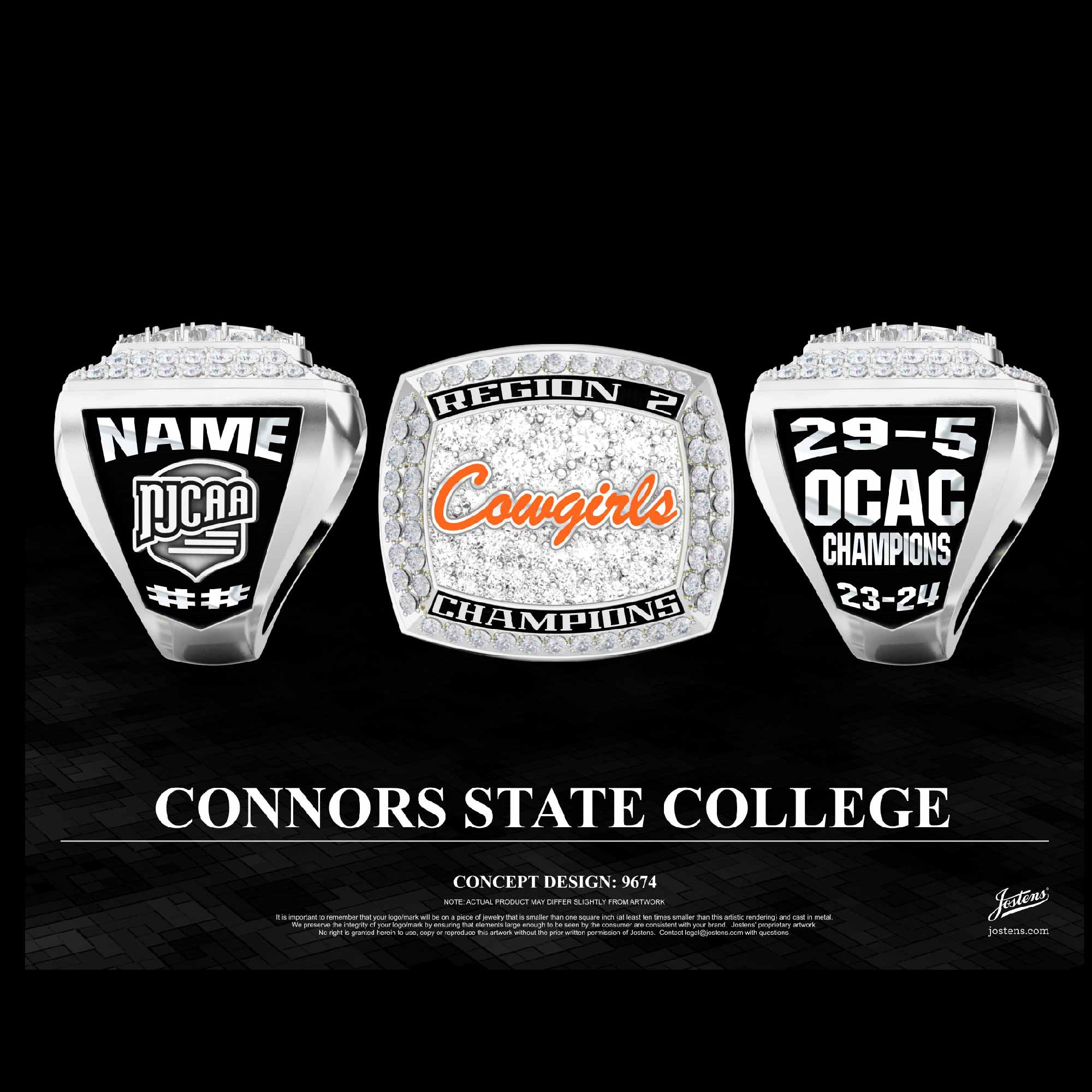 Connors State College Women's Basketball 2024 Region 2 Championship Ring