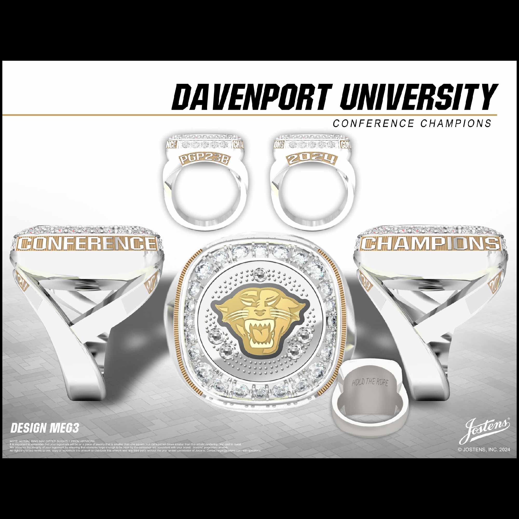 Davenport University Women's Cheer 2024 Conference Championship Ring