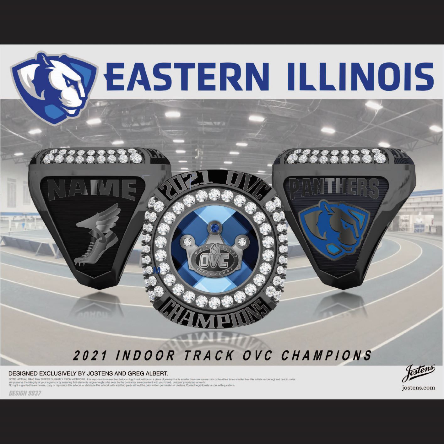 Eastern Illinois University Men's Track & Field 2021 OVC Championship Ring