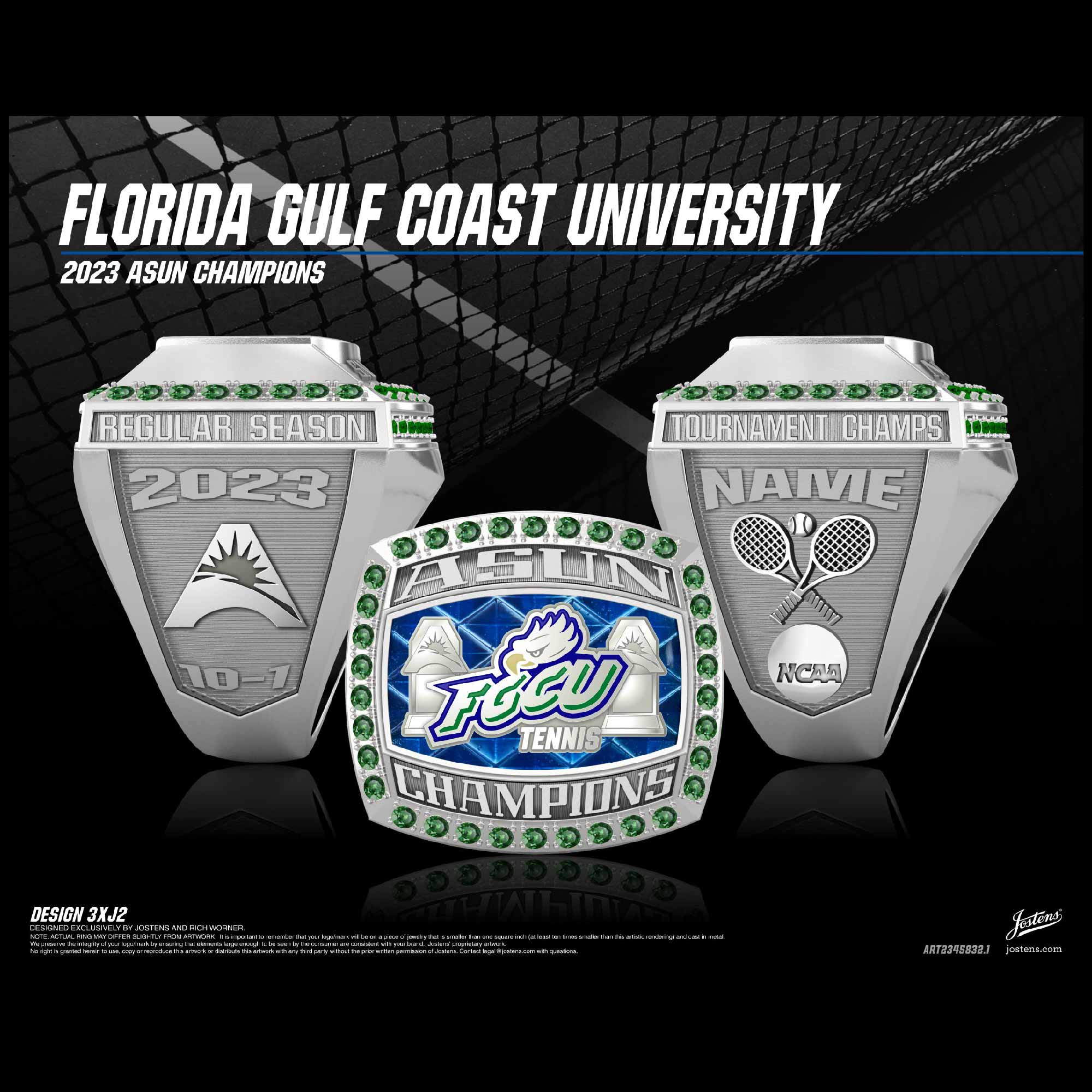 Florida Gulf Coast University Men's Tennis 2023 ASUN Championship Ring