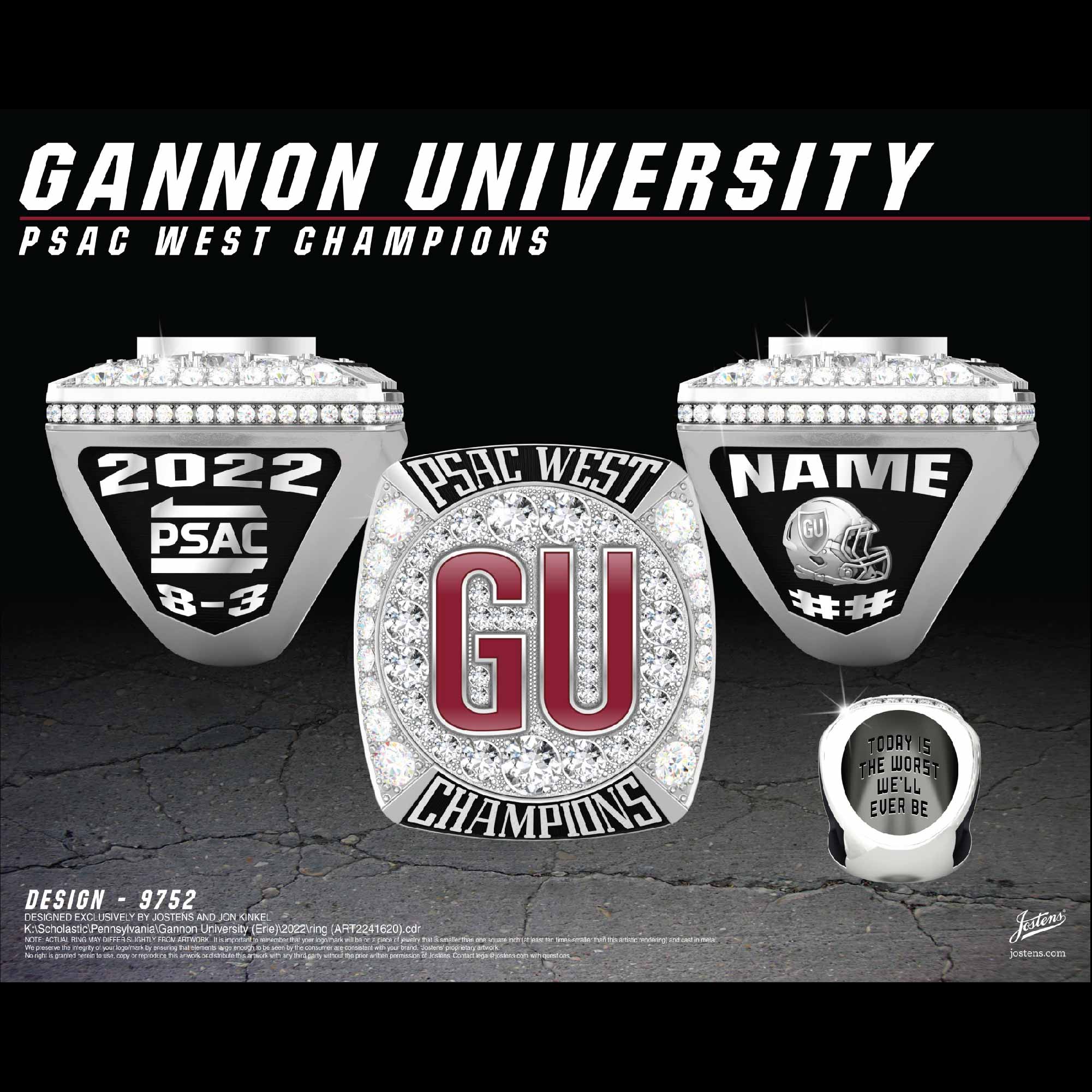 Gannon University Football 2022 PSAC West Championship Ring