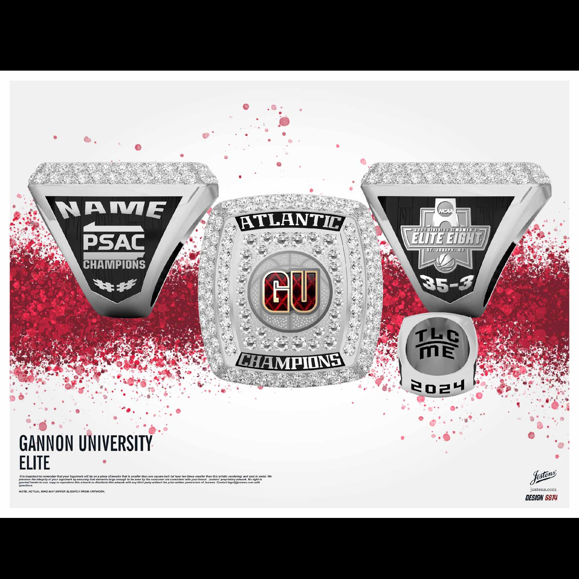 Gannon University Women's Basketball 2024 Atlantic Championship Ring