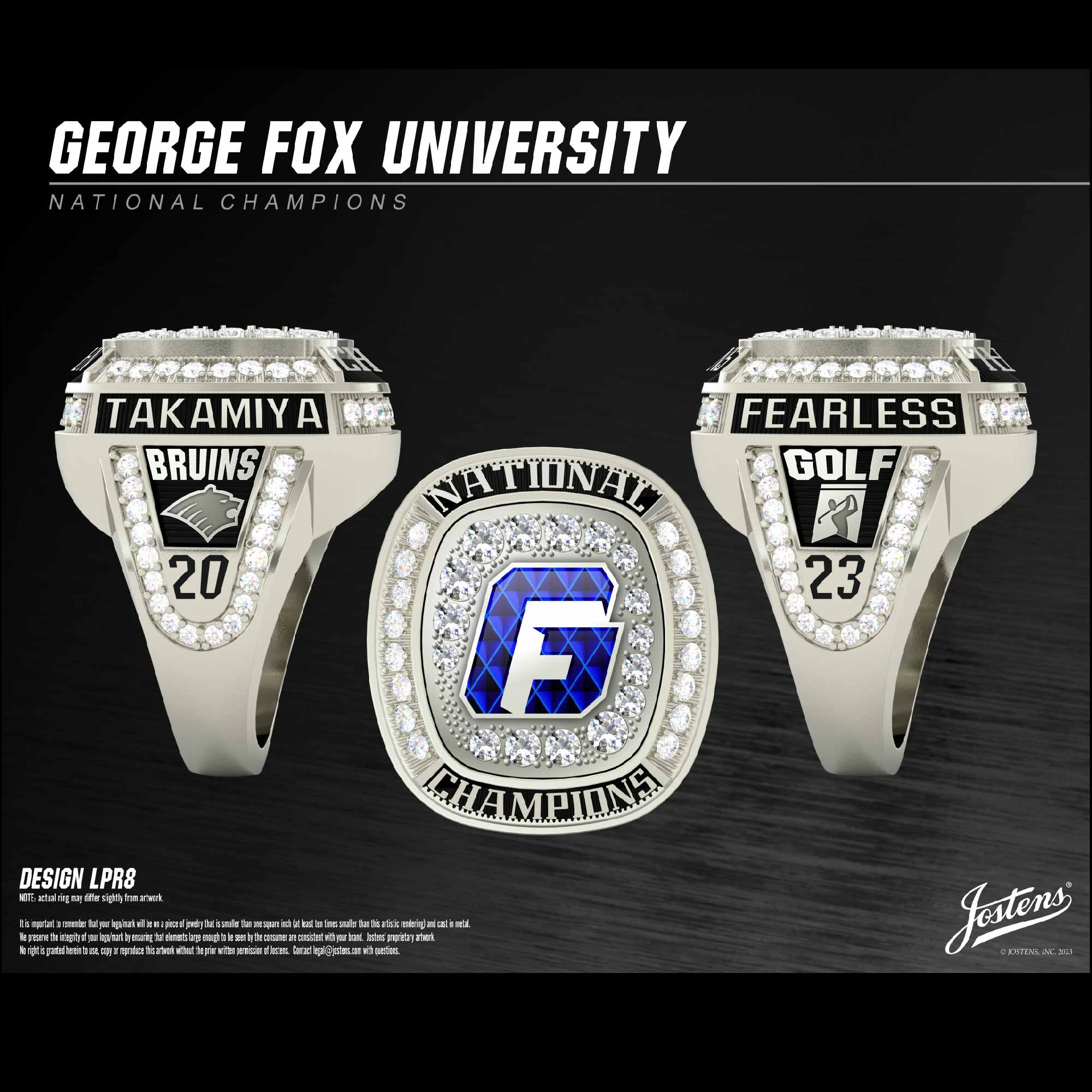George Fox University Women's Golf 2023 National Championship Ring