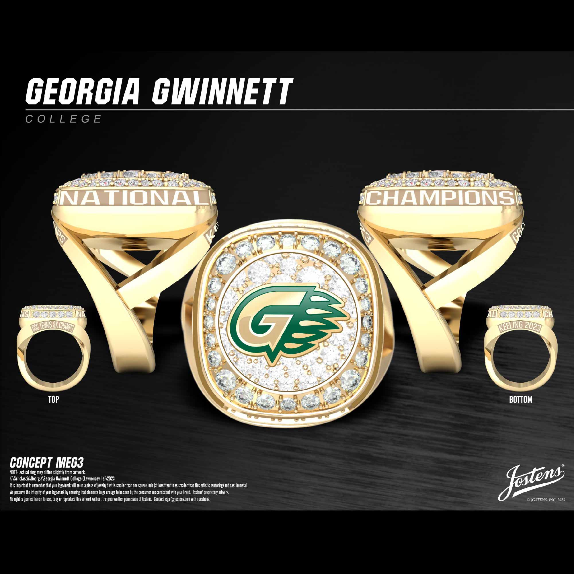 Georgia Gwinnett College Women's Tennis 2023 National Championship Ring