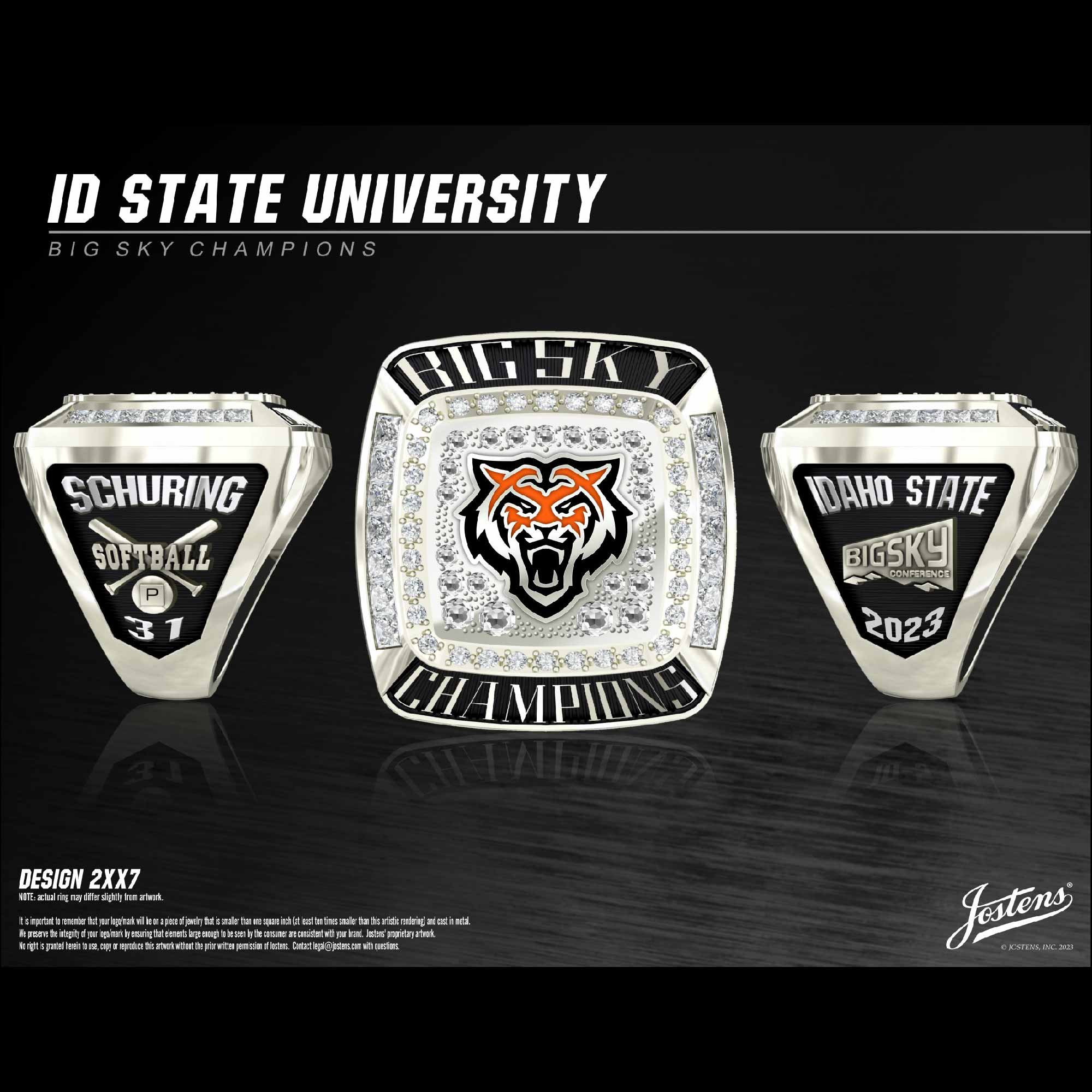 Idaho State University Women's Softball 2023 Big Sky Championship Ring