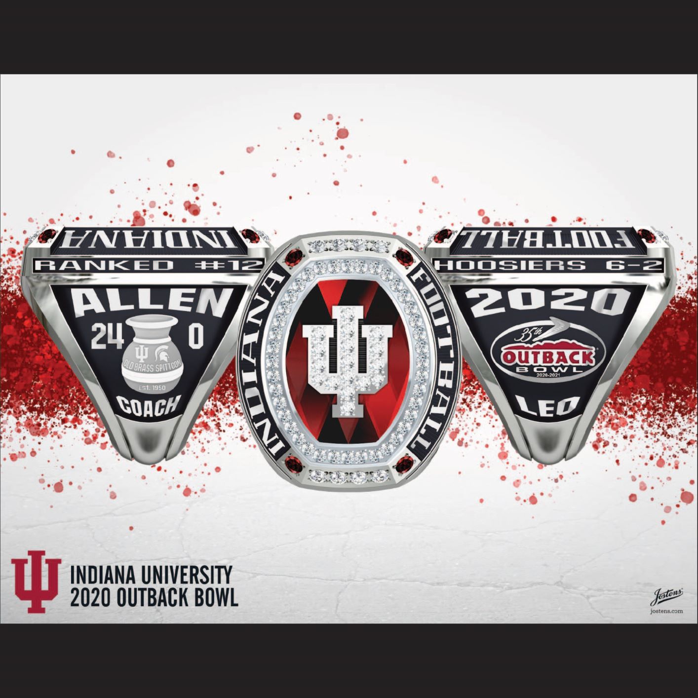 Indiana University Men's Football 2020 Outback Bowl Championship Ring