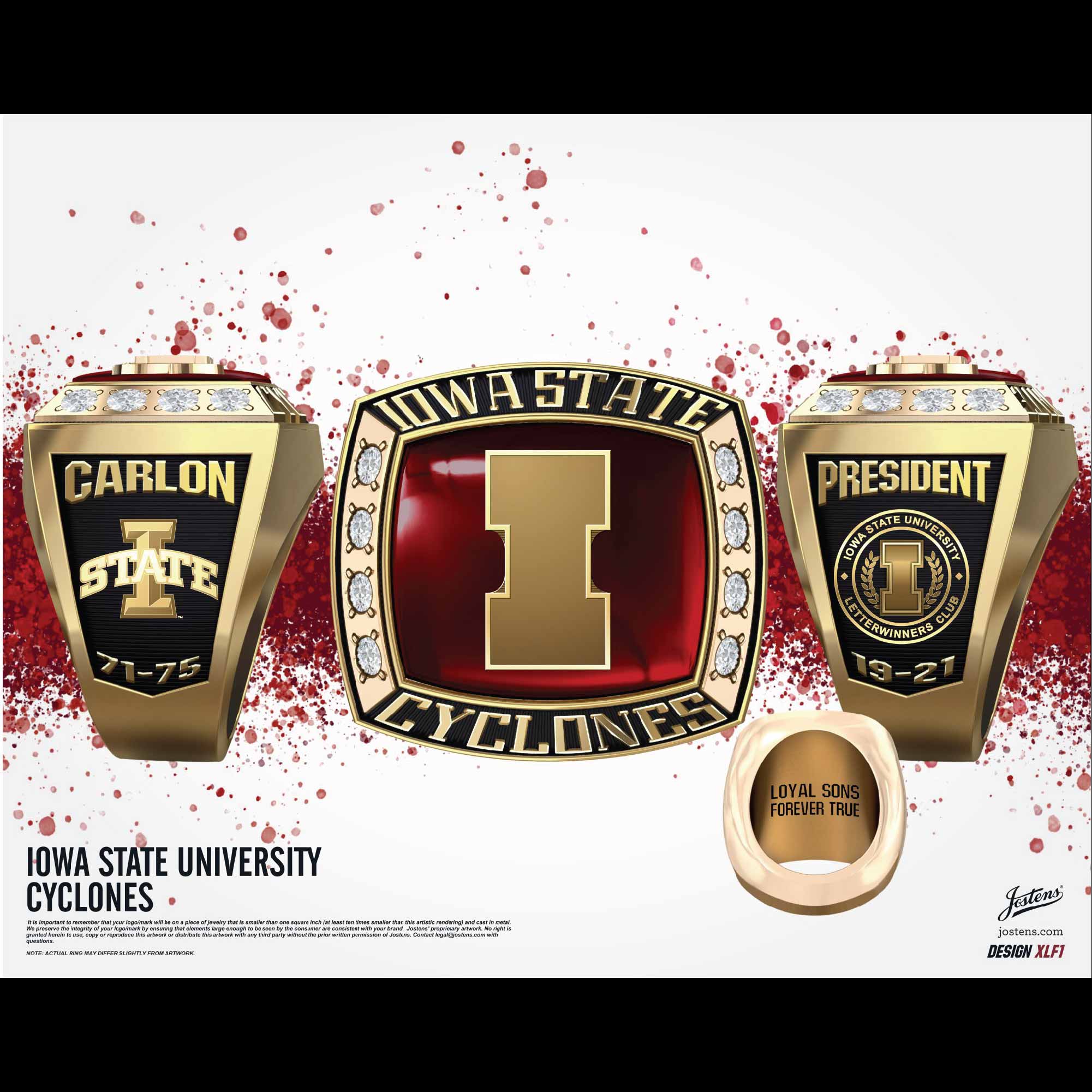 Iowa State University 2021 Letter Winner Championship Ring