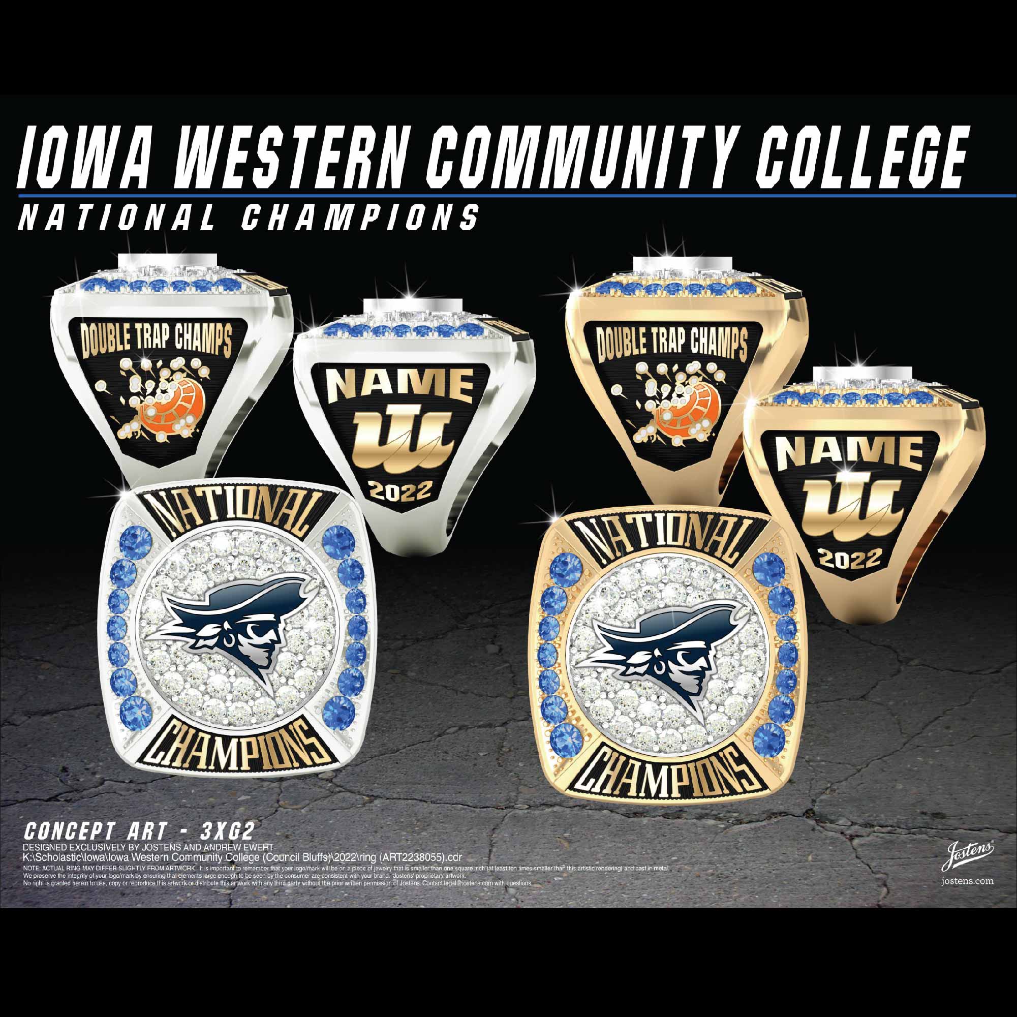 Iowa Western Community College Coed Trap 2022 National Championship Ring