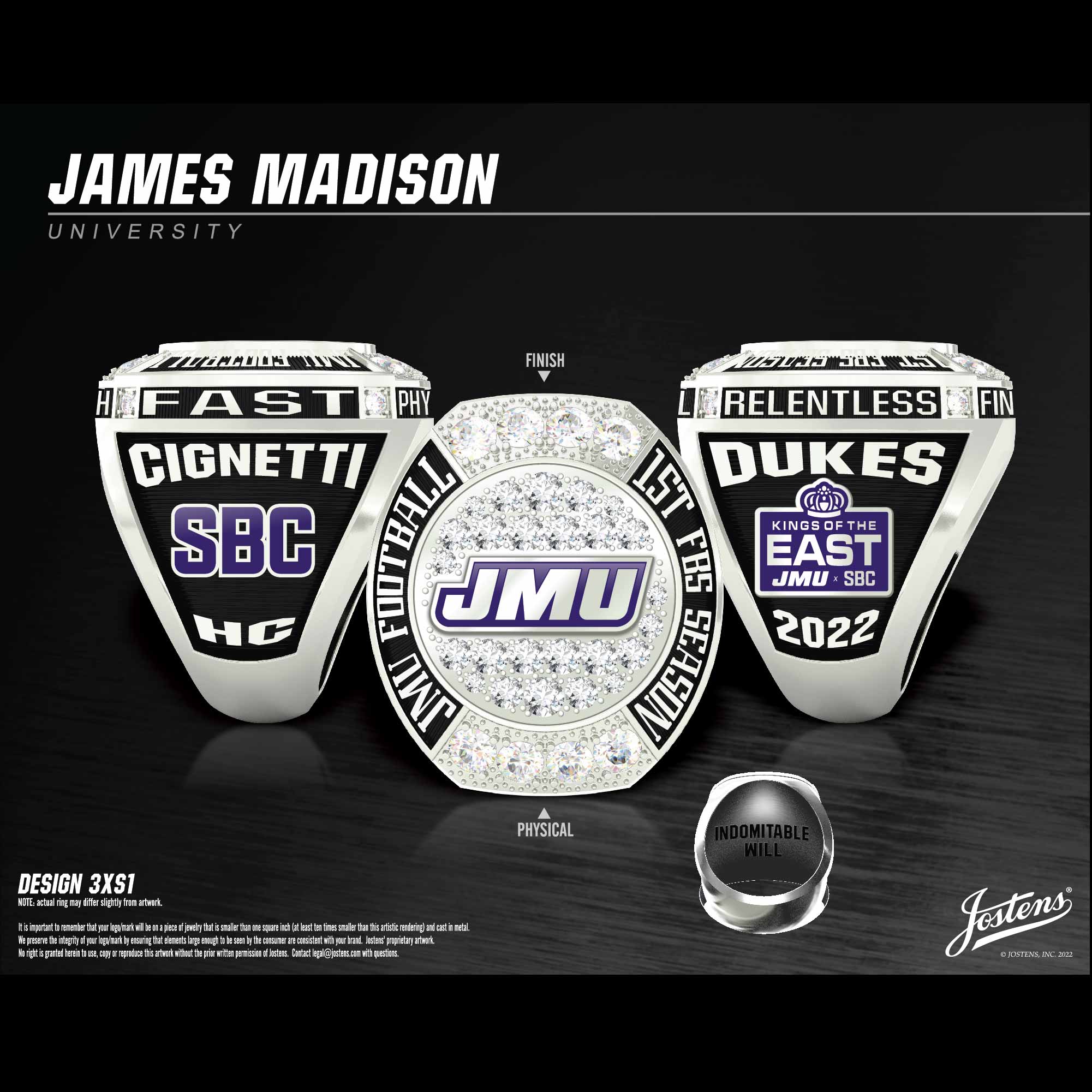 James Madison University Football 2022 Championship Ring