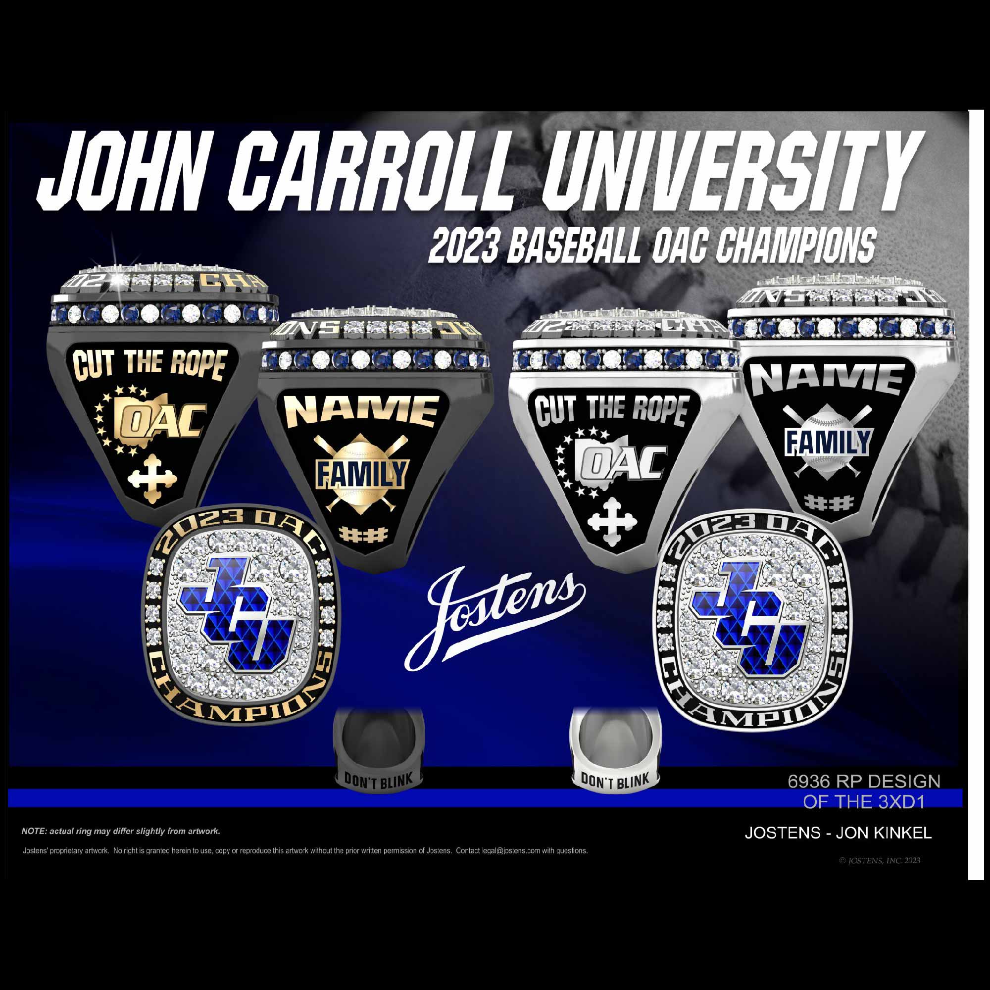 John Carroll University  Men's  Baseball 2023 OAC Championship Ring
