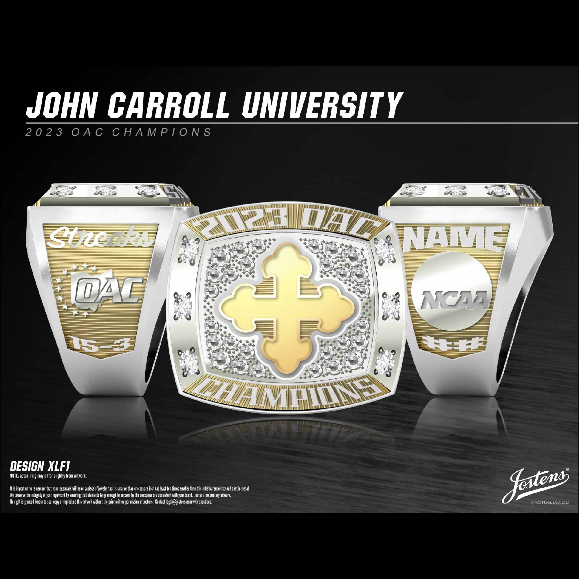John Carroll University  Men's Lacrosse 2023 OAC Championship Ring