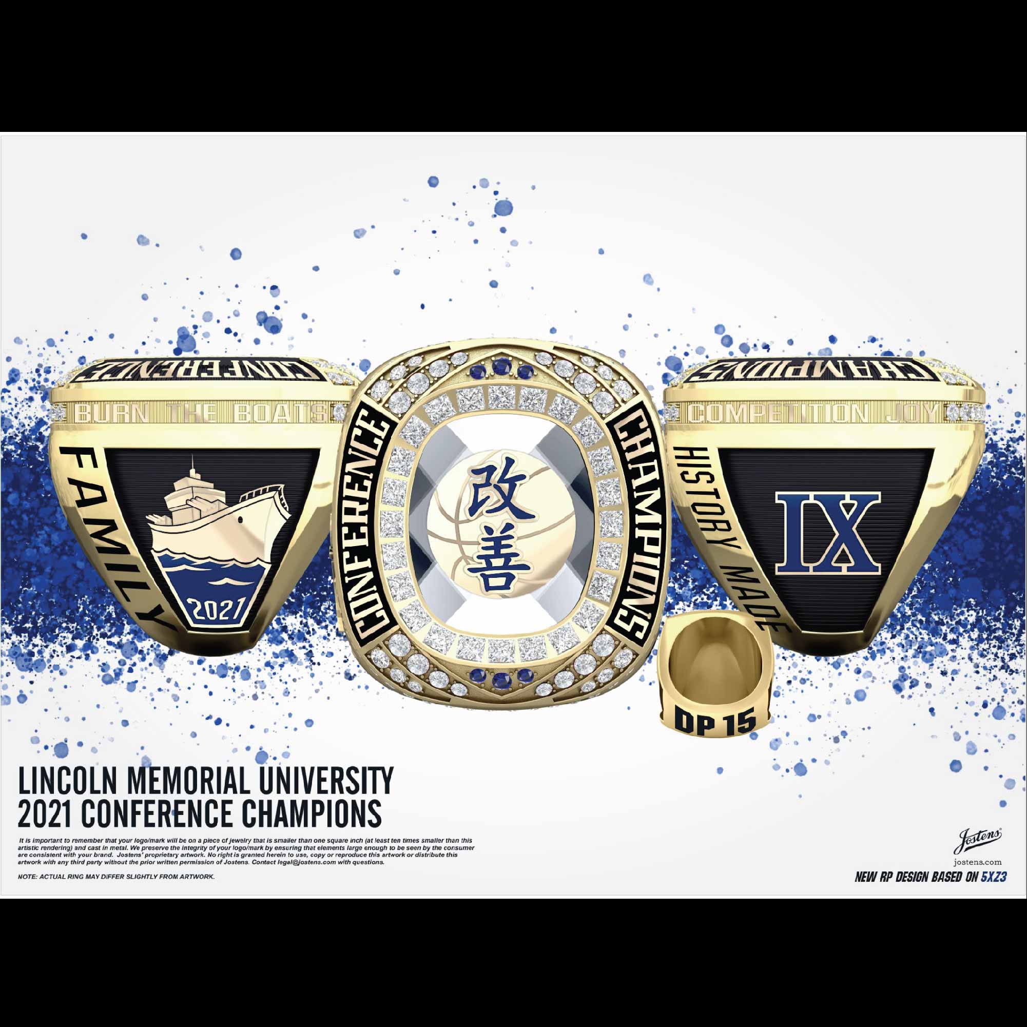Lincoln Memorial University Men's Basketball 2021 Conference Championship Ring