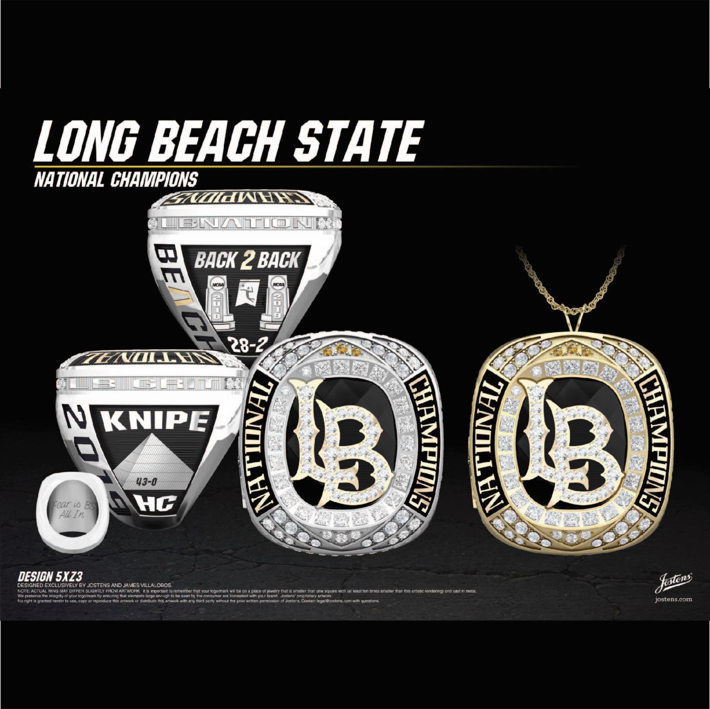 Long Beach State University Men's Volleyball 2019 National Championship Ring