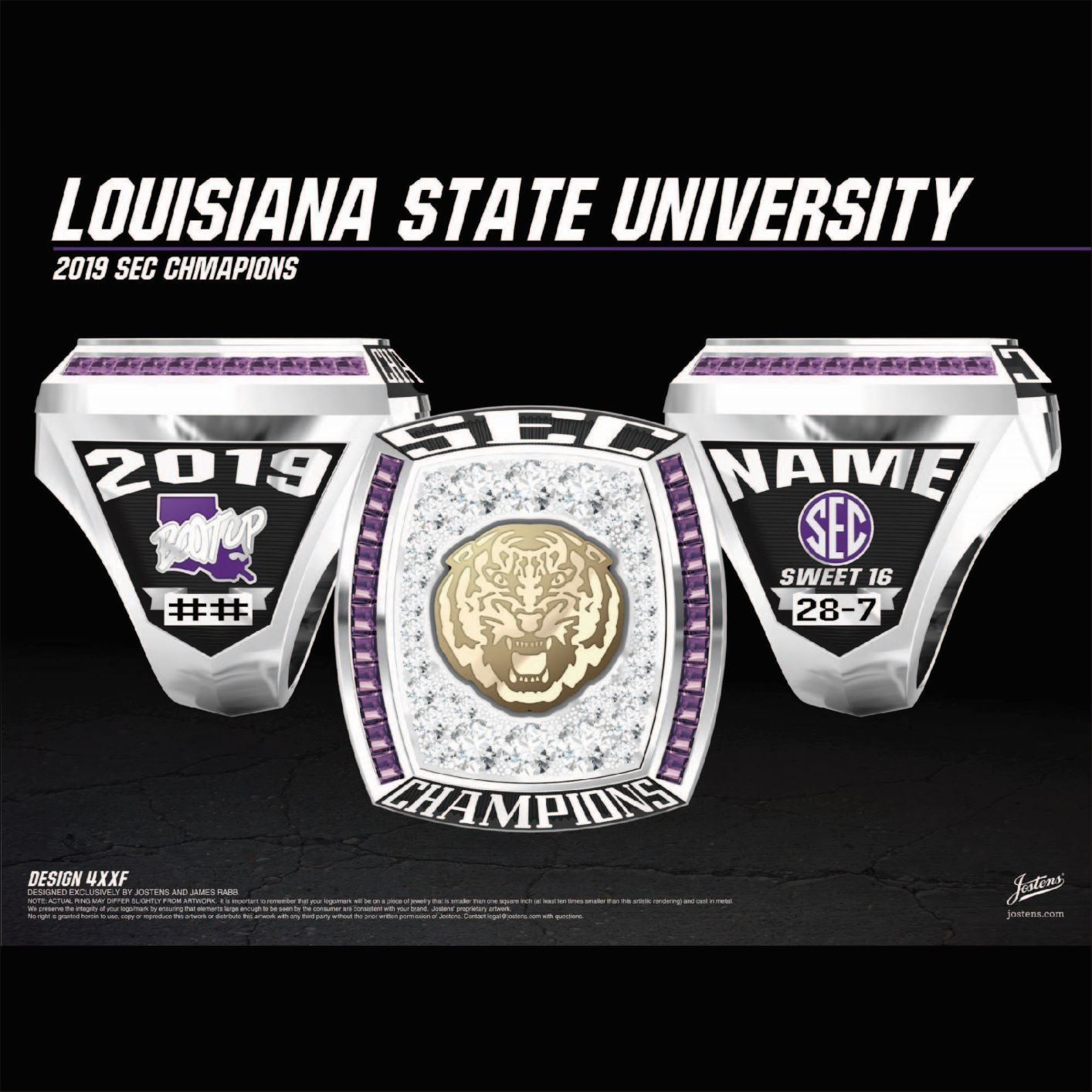 Louisiana State University Men's Basketball 2019 SEC Championship Ring