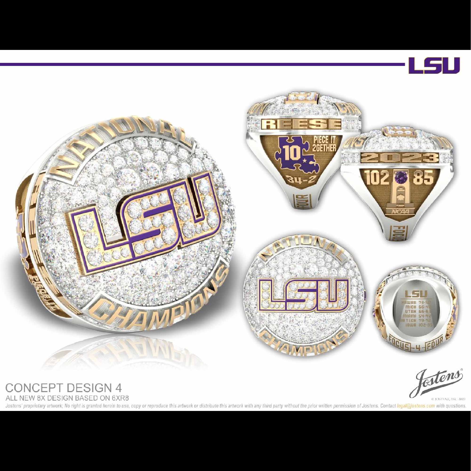 Louisiana State University Women's Basketball 2023 National Championship Ring