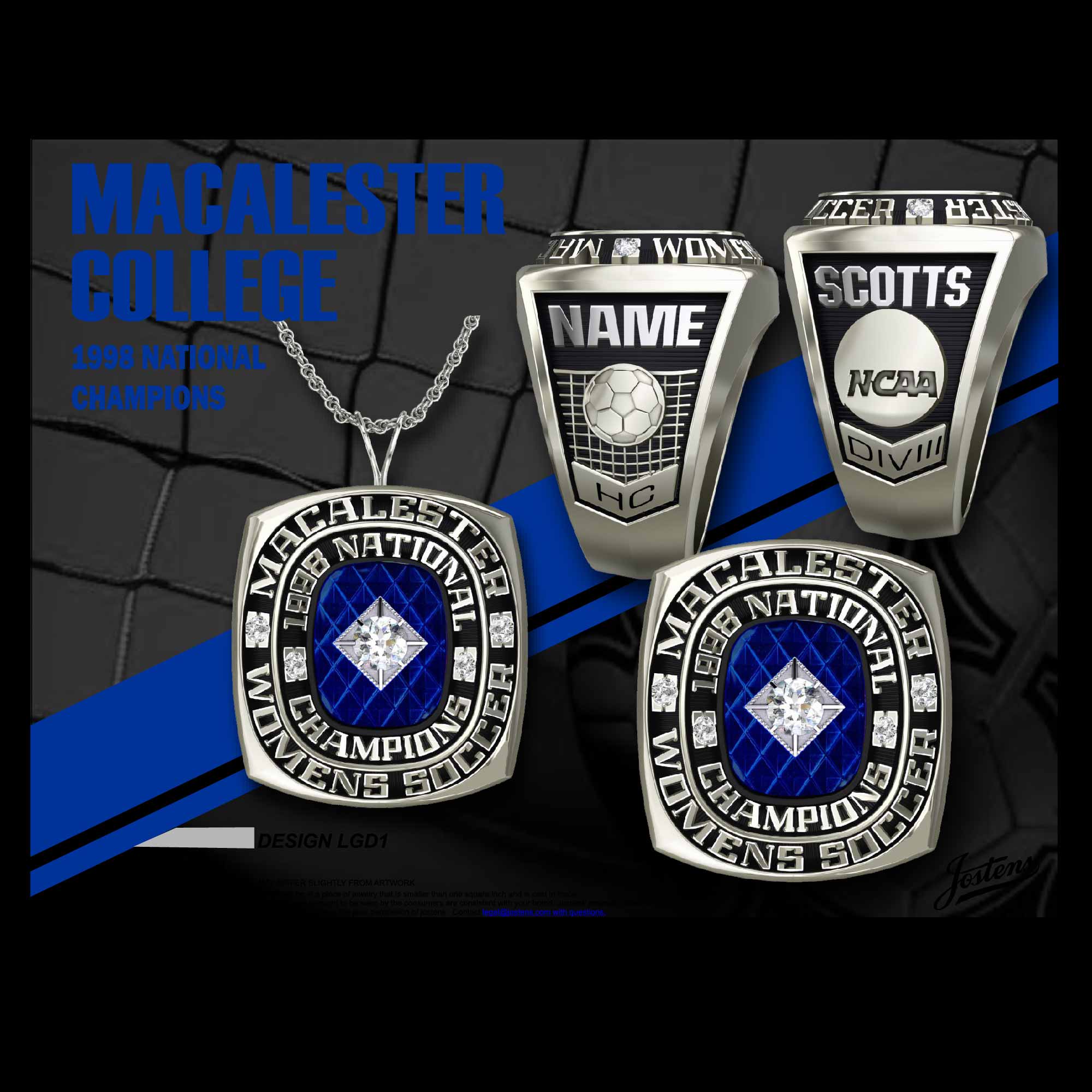 Macalester College Women's Soccer 1998 National Championship Ring