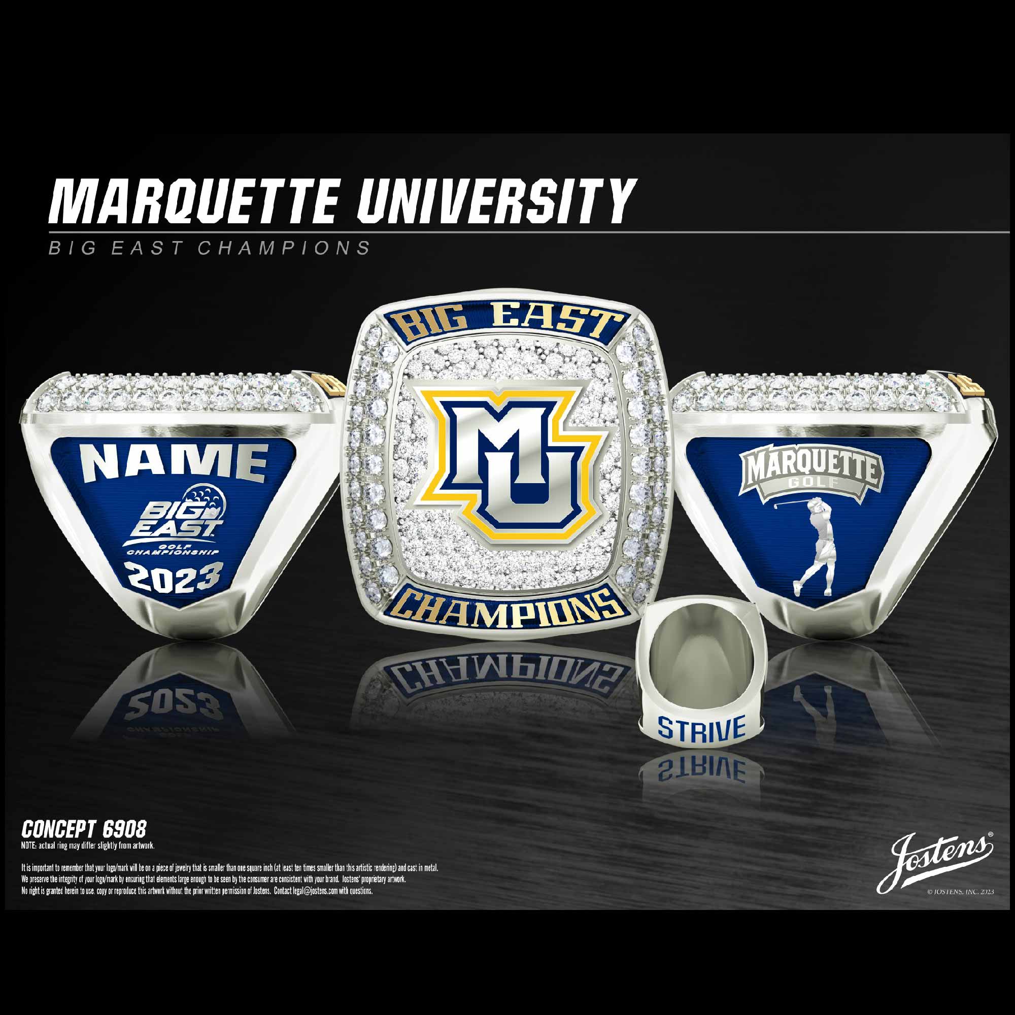 Marquette University Men's Golf 2023 Big East Championship Ring