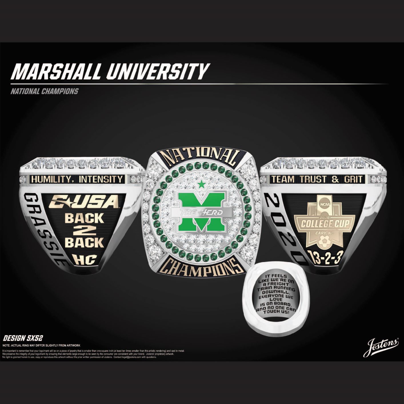 Marshall University Men's Soccer 2020 National Championship Ring