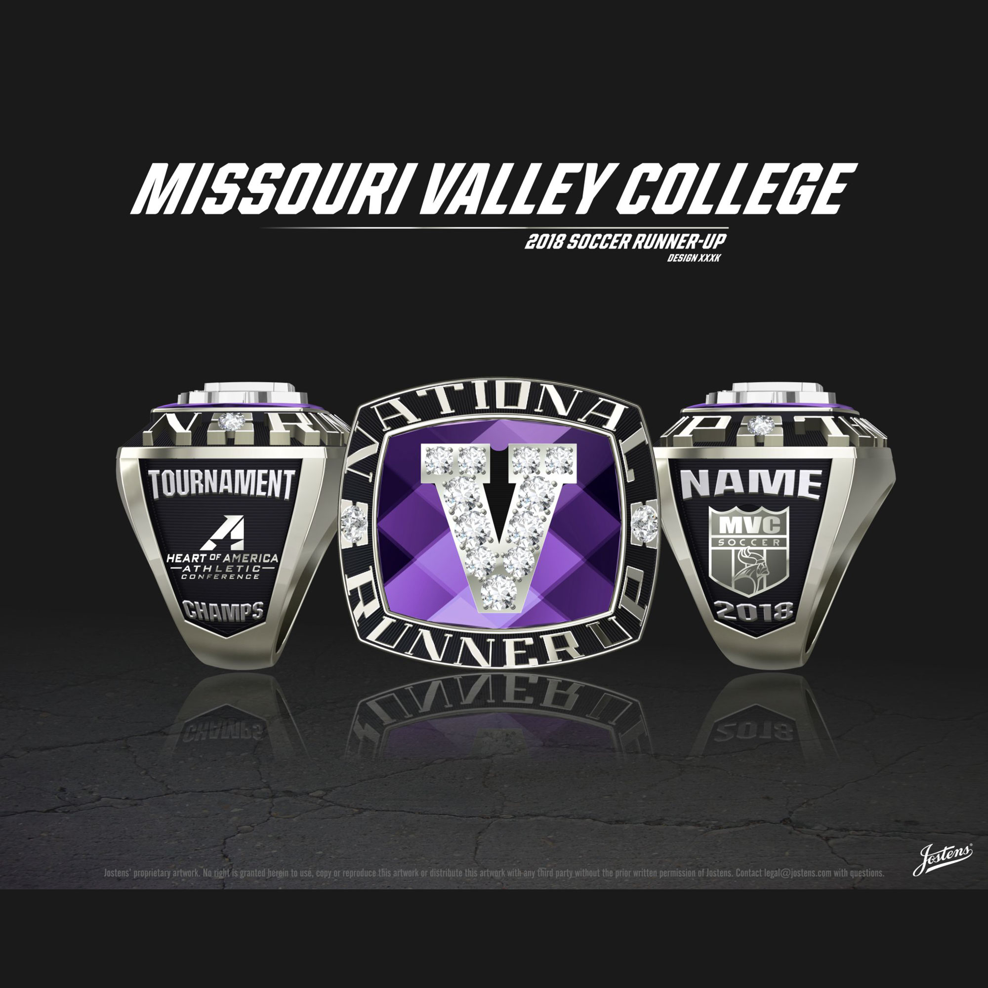 Missouri Valley College Men's Soccer 2018 National Runner-Up Championship Ring
