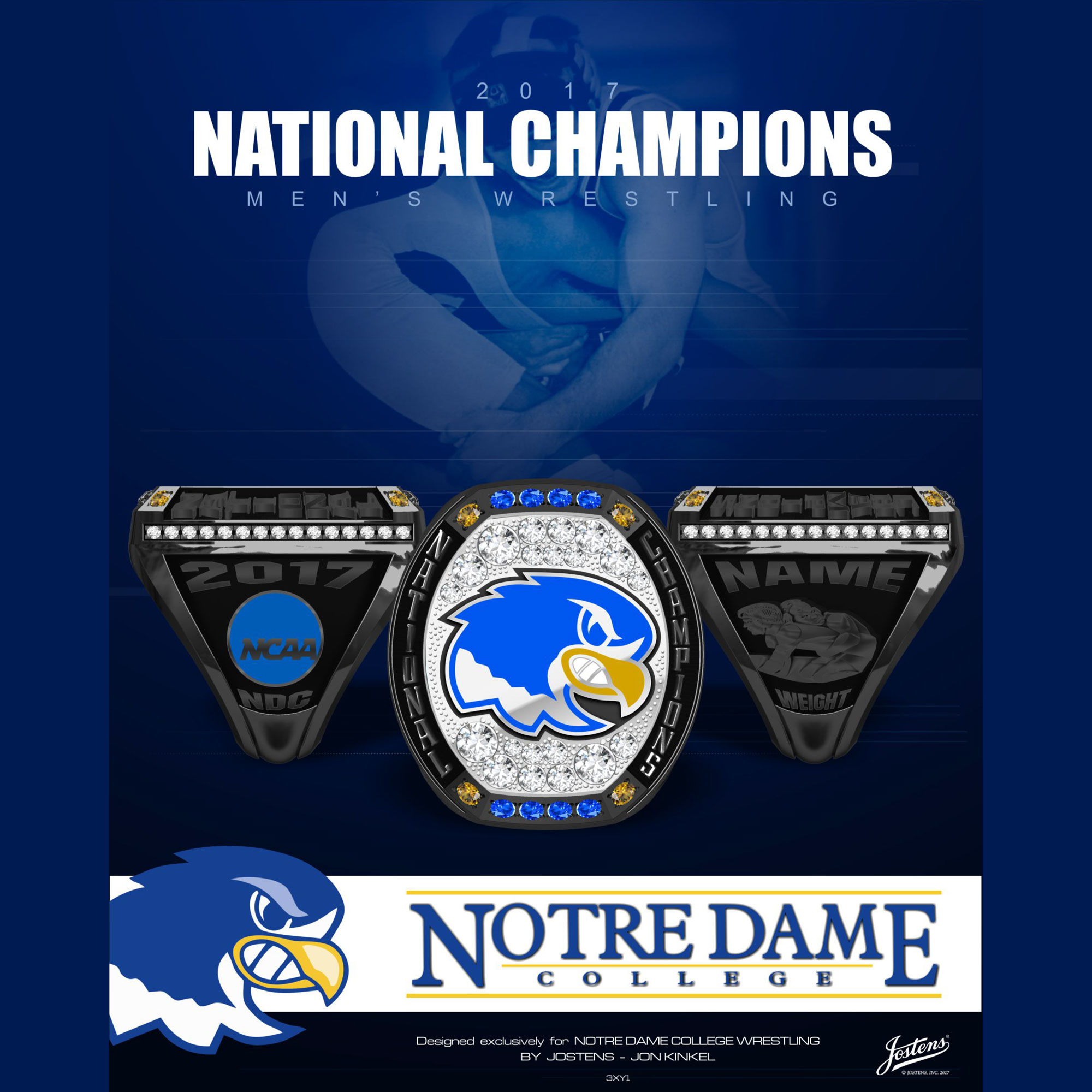 Notre Dame College Men's Wrestling 2017 National Championship Ring