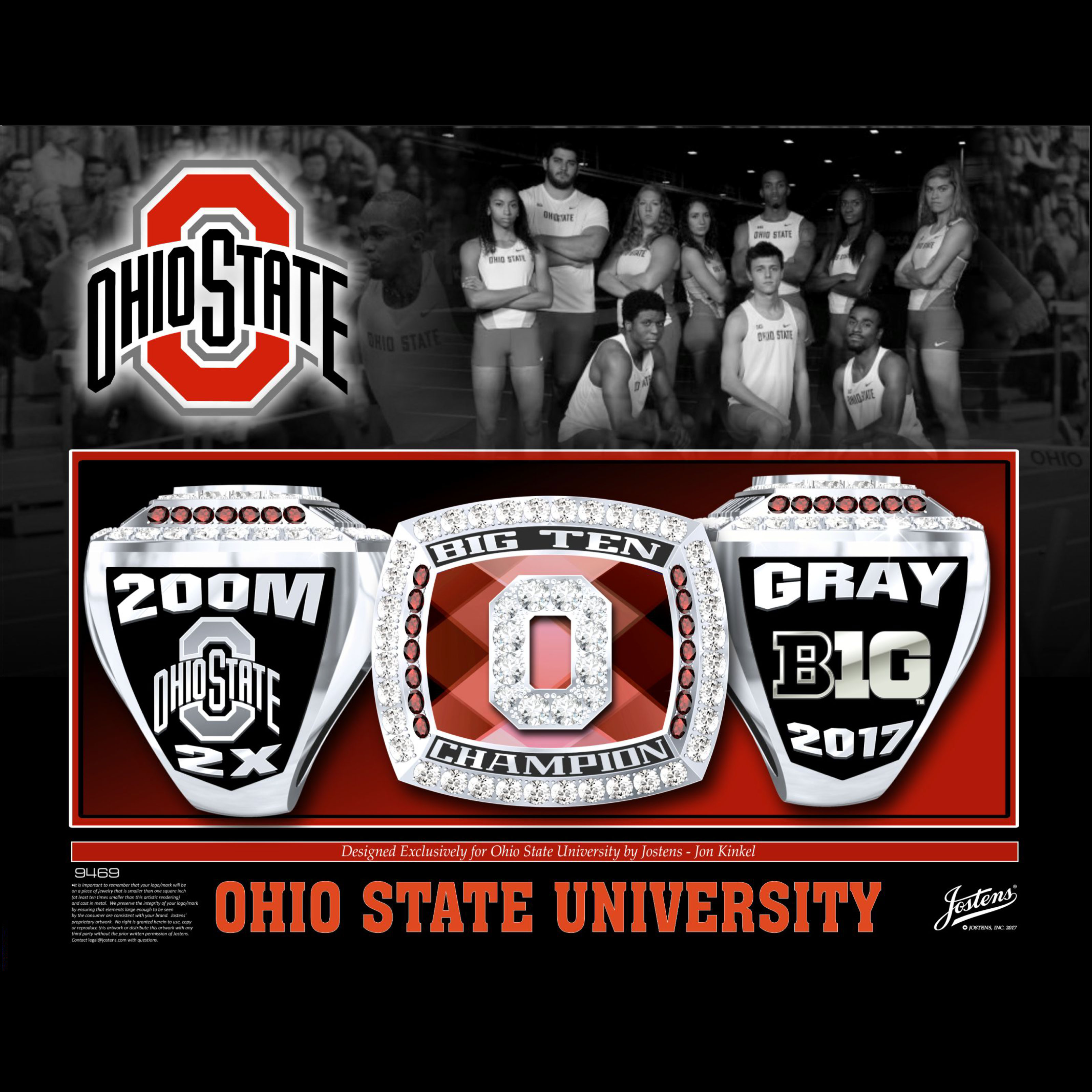 Ohio State University Men's Track & Field 2017 Big Ten Championship Ring