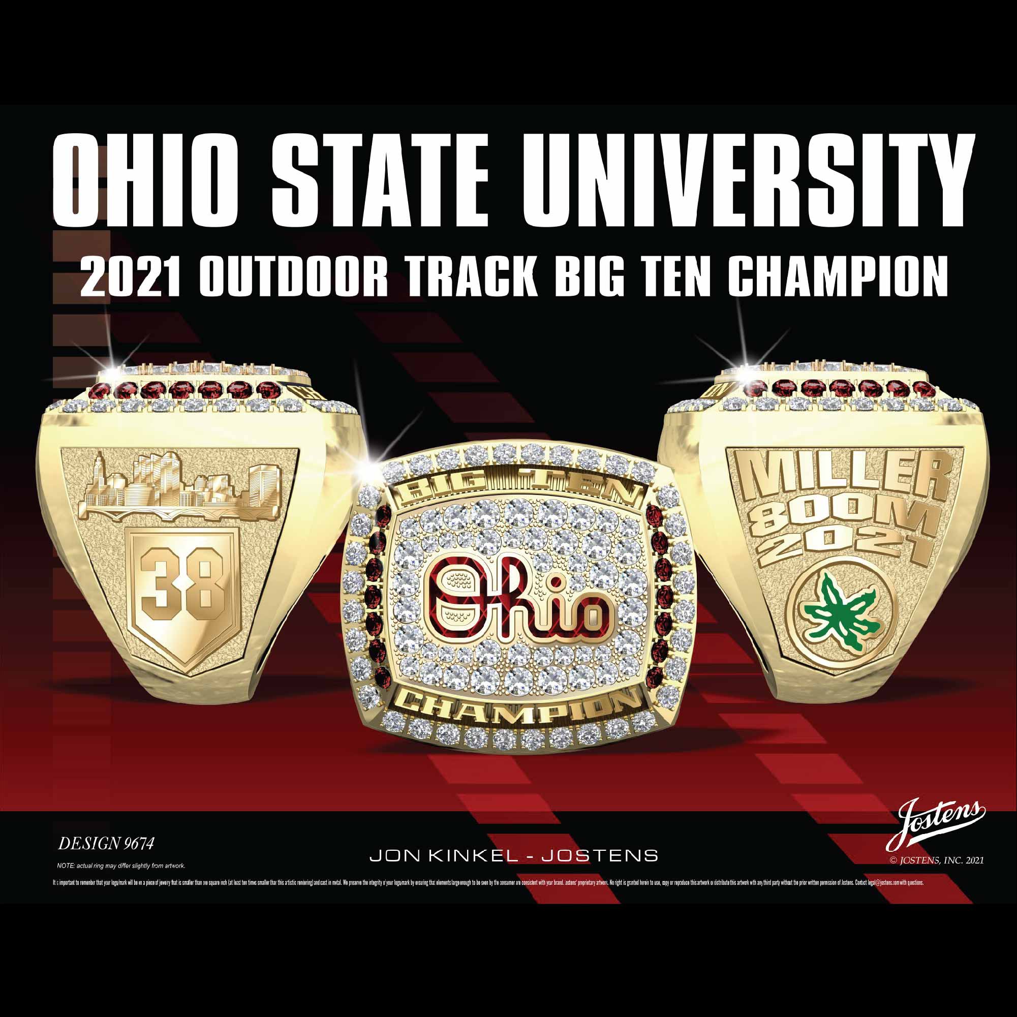 Ohio State University Men's Track And Field 2021 Big Ten Championship Ring
