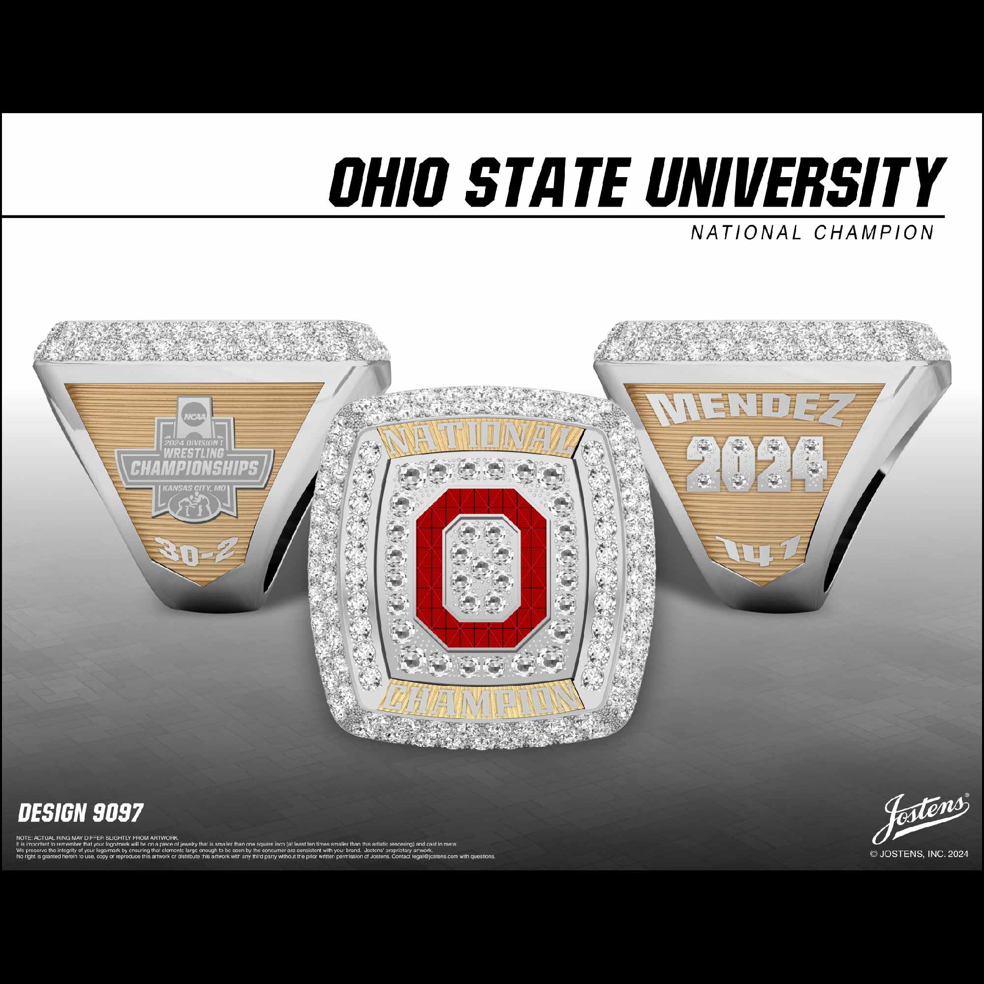 Ohio State University Men's Wrestling 2024 National Championship Ring