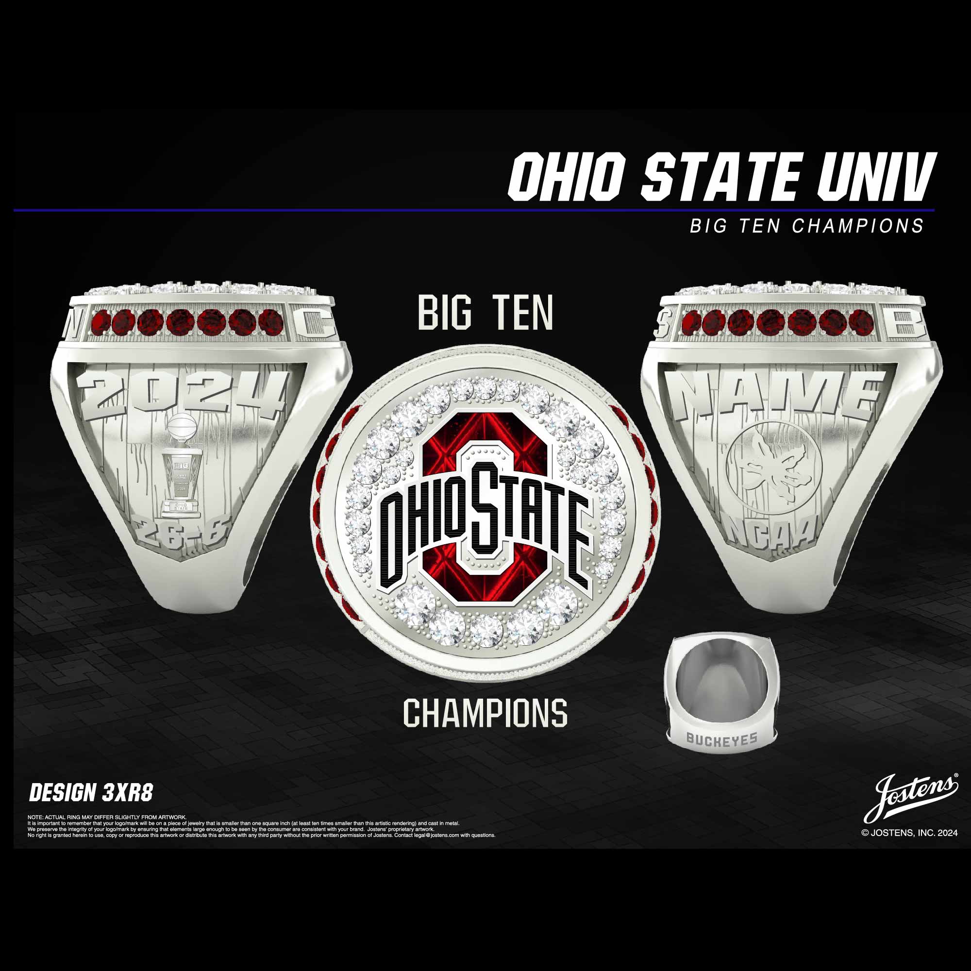 Ohio State University Women's Basketball 2024 Big Ten Championship Ring