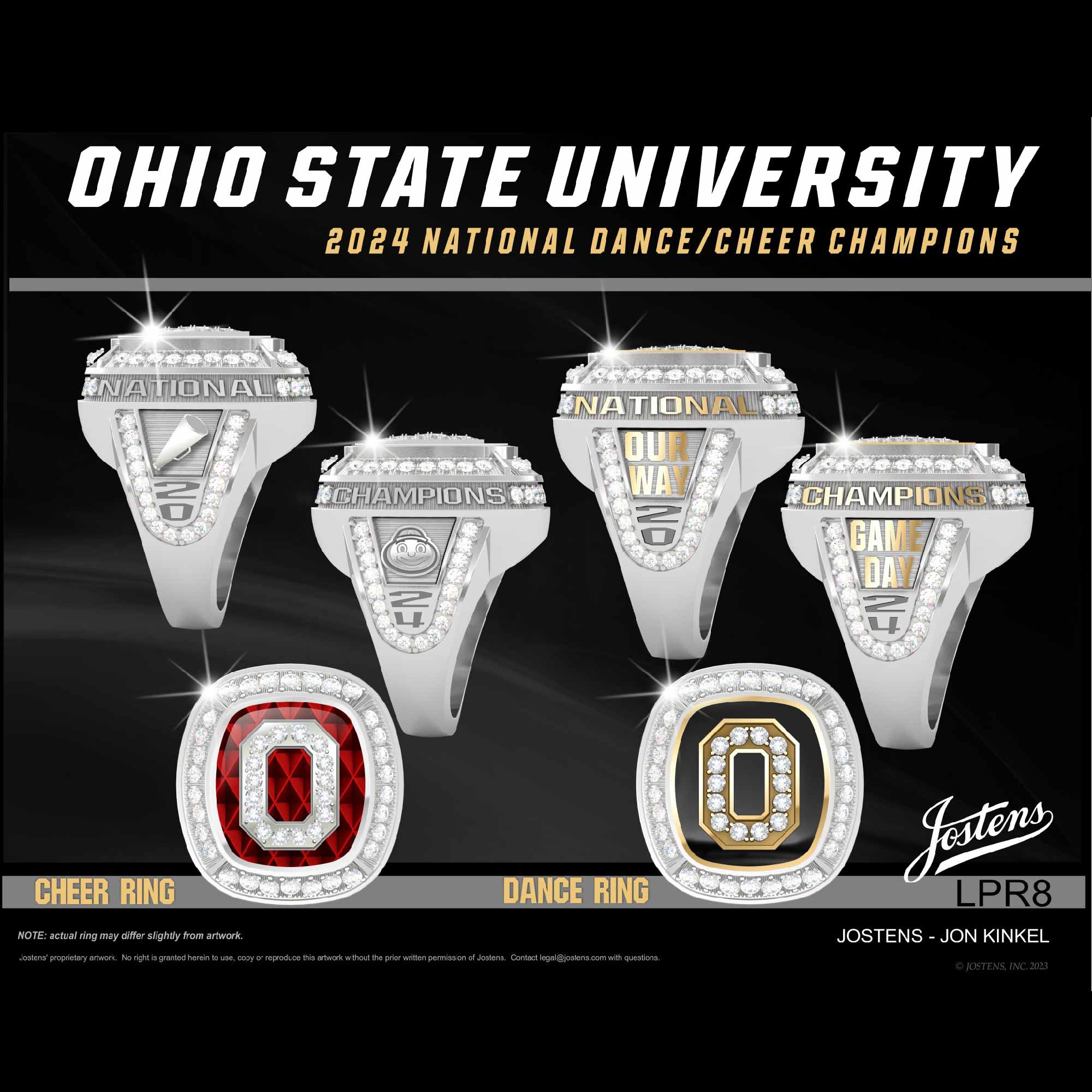 Ohio State University Women's Dance & Cheer 2024 National Championship Ring