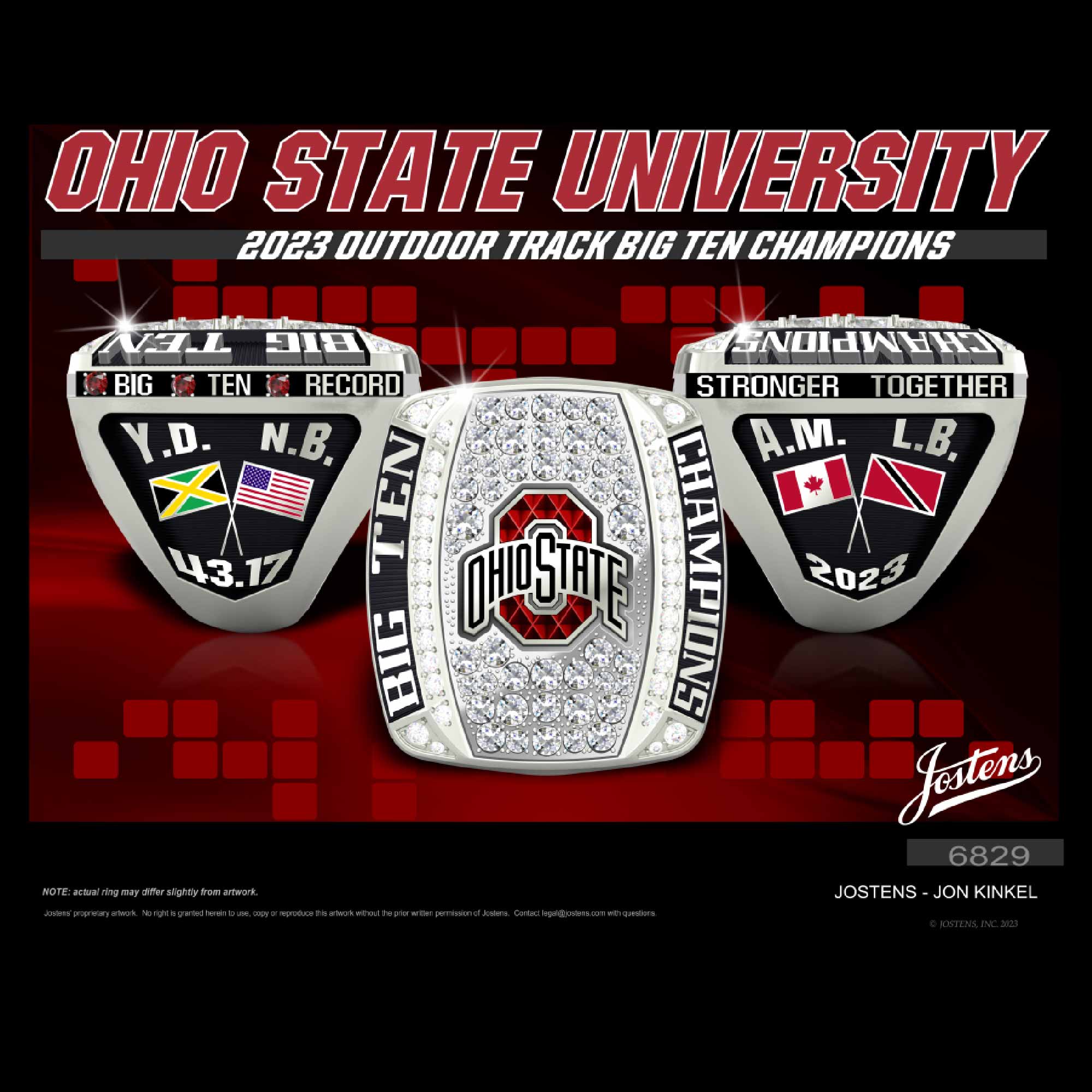 Ohio State University Women's Track & Field 2023 Big Ten Championship Ring