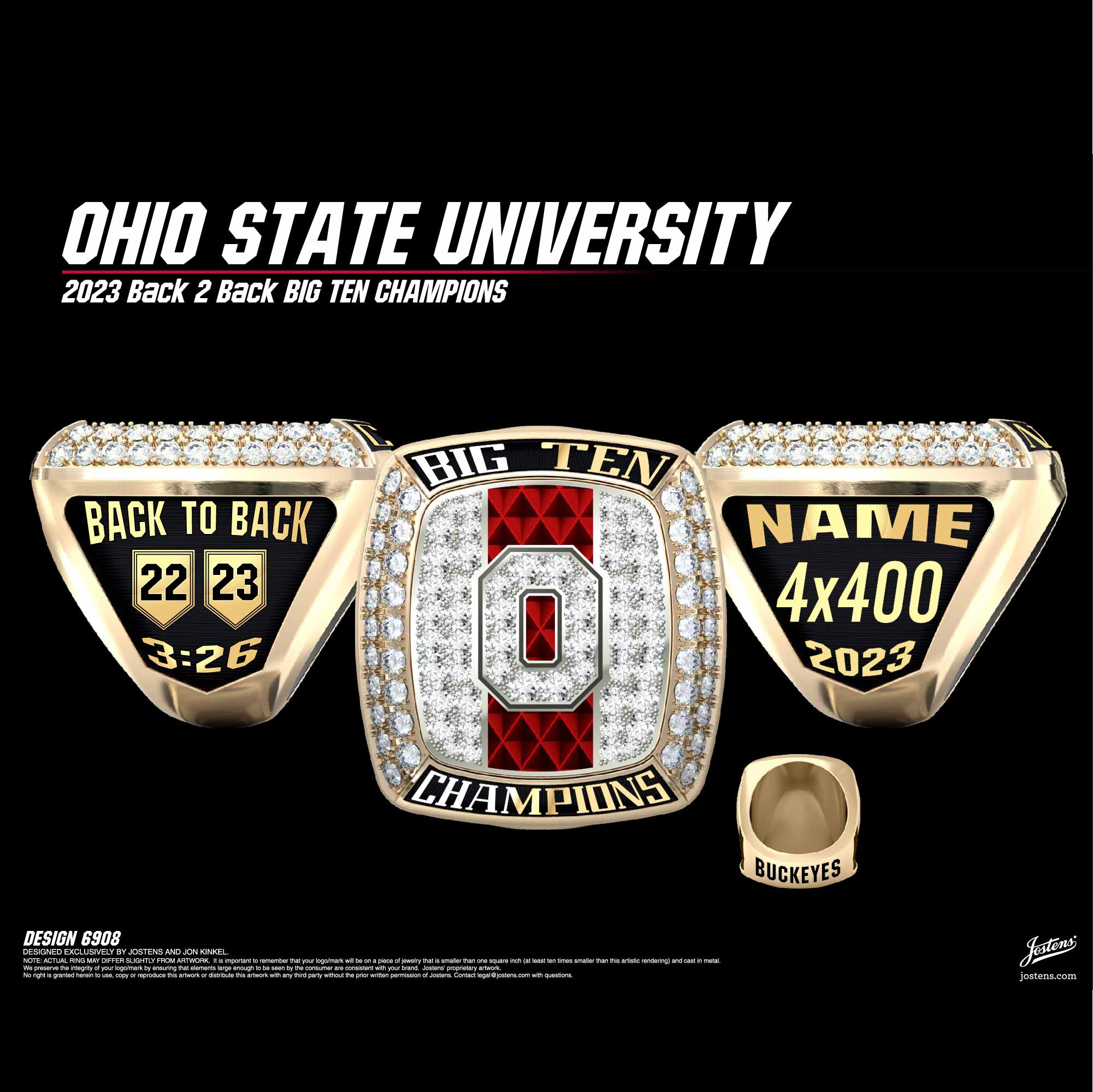 Ohio State University Women's Track & Field 2023 Big Ten Championship Ring