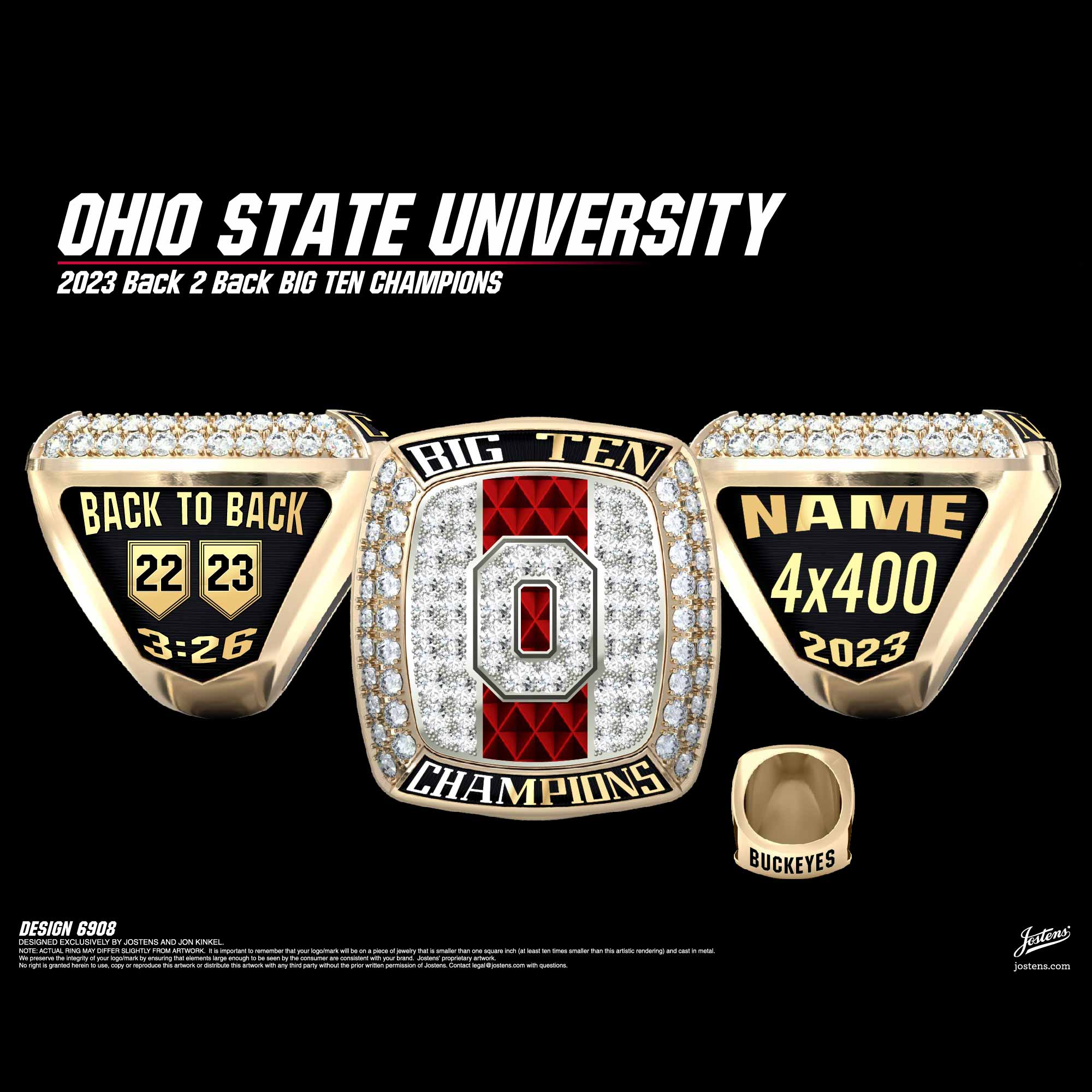 Ohio State University Women's Track & Field 2023 Big Ten Championship Ring