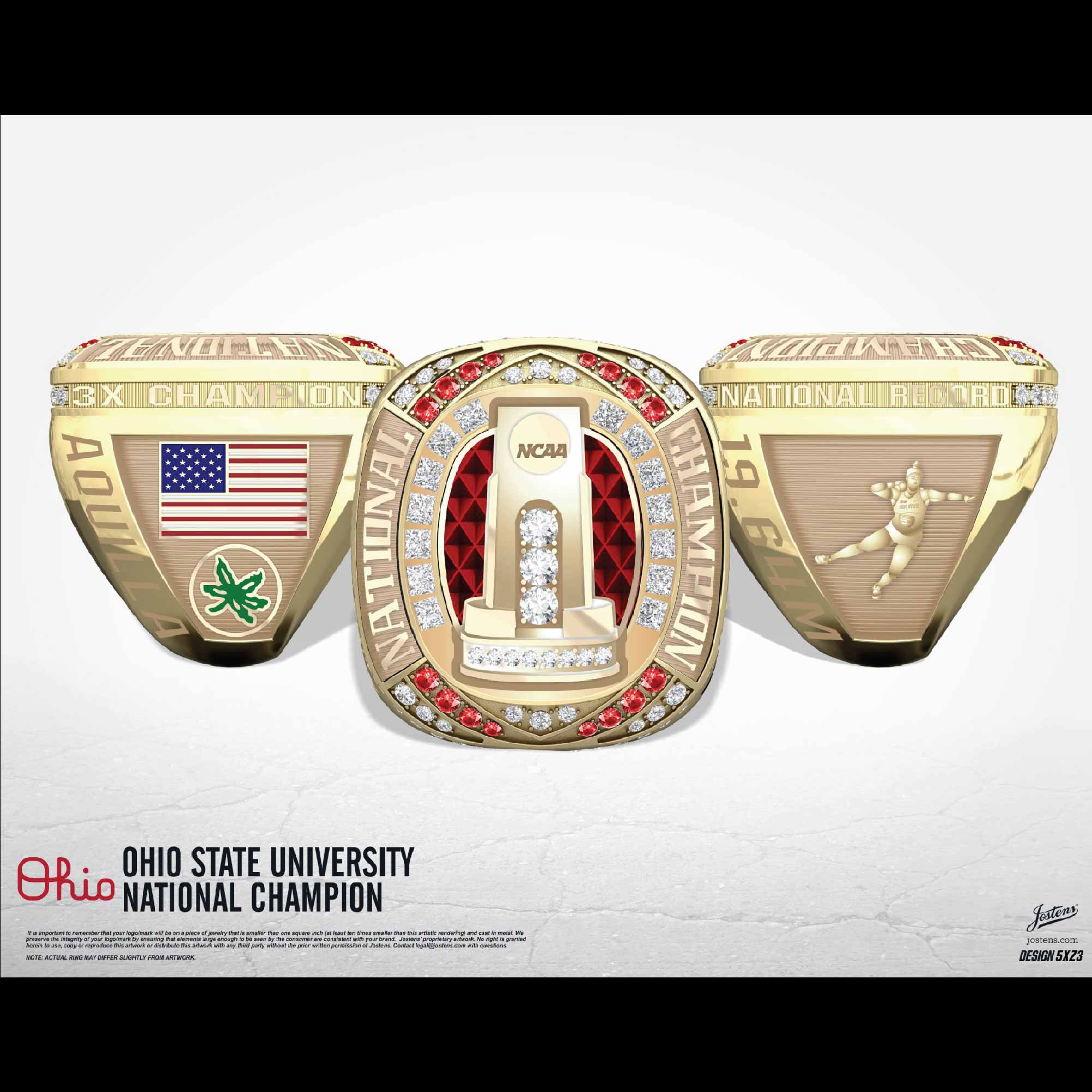 Ohio State University Women's Track & Field 2023 National Championship Ring