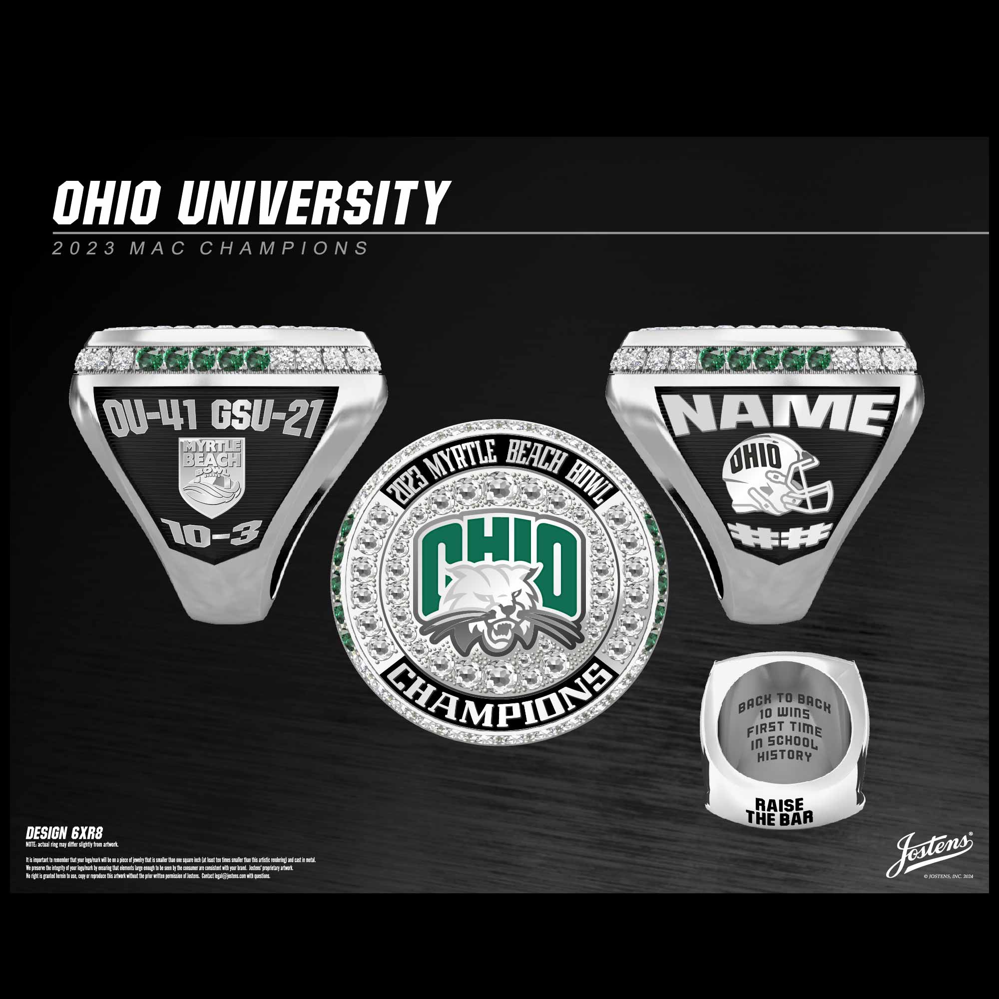 Ohio University Men's Football 2023 MAC Championship Ring