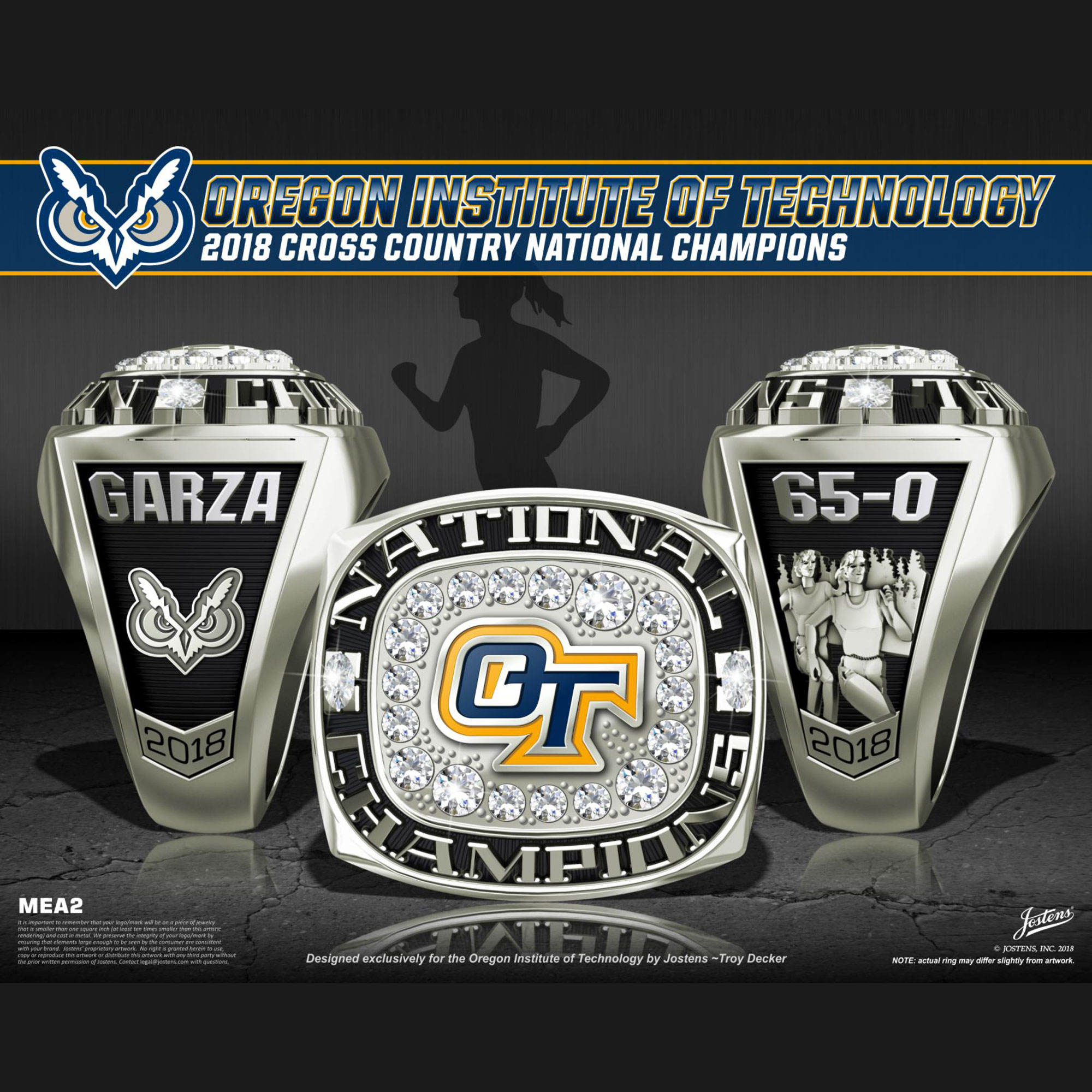 Oregon Institute of Technology Women's Cross Country 2018 National Championship Ring