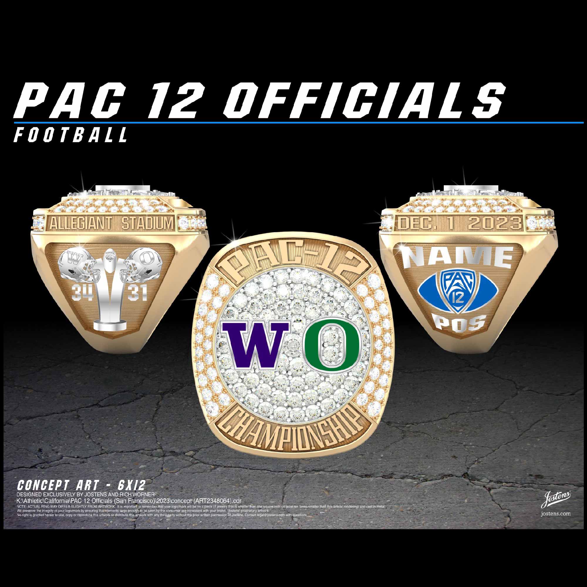 Pac-12 Officials Men's Football 2023 Conference Championship Ring