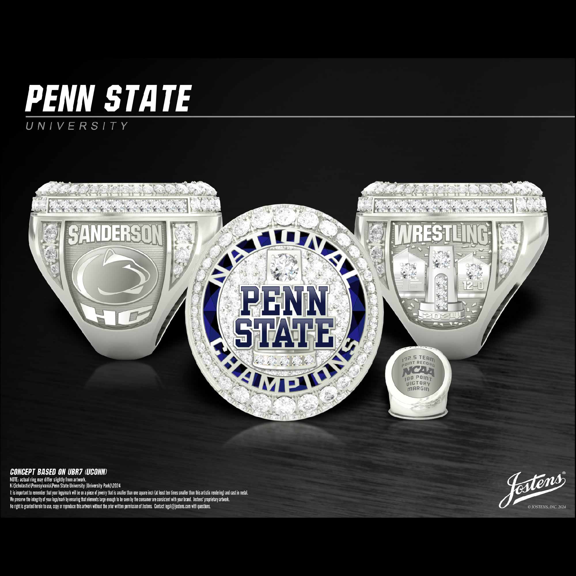 Penn State University Men's Wrestling 2024 National Championship Ring