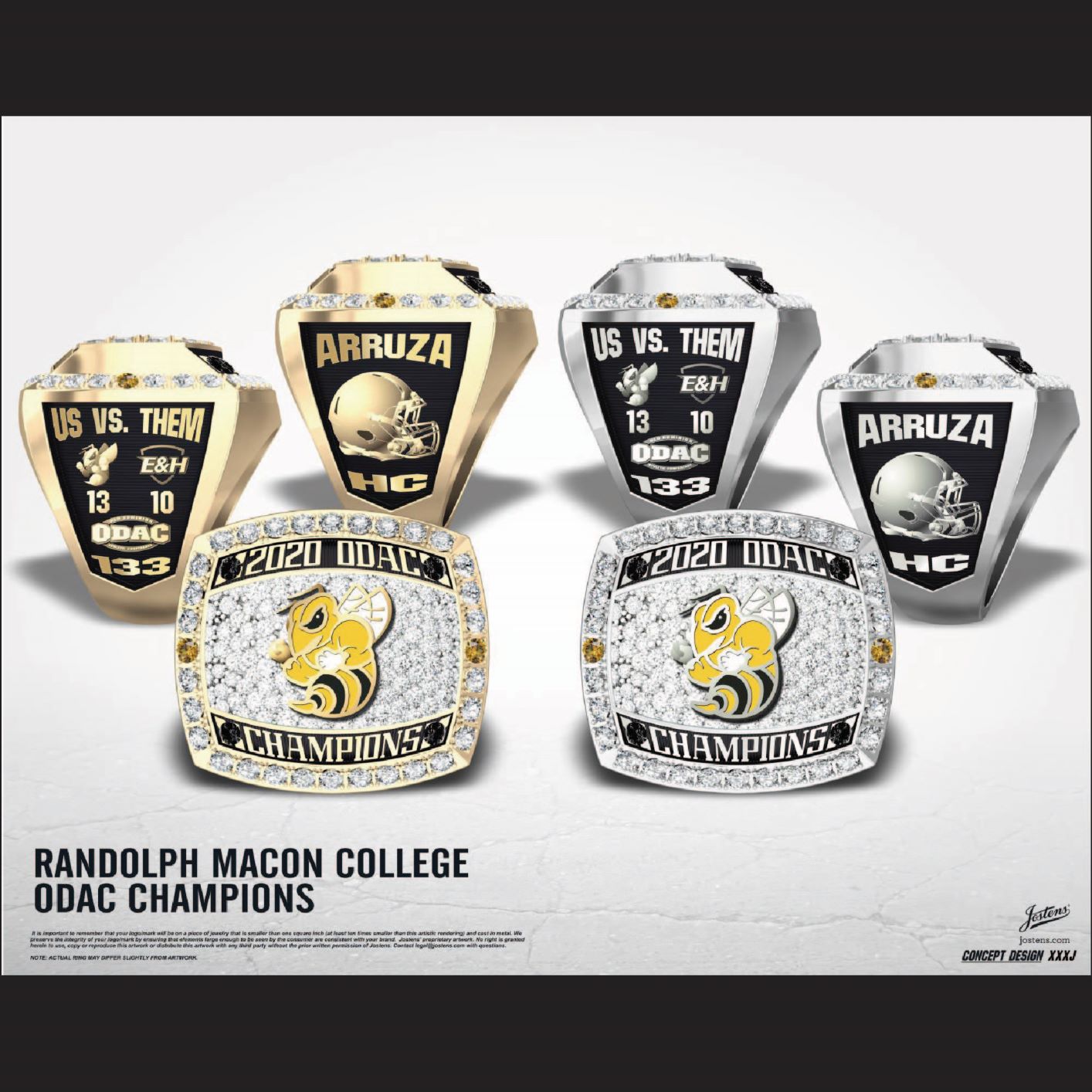 Randolph Macon College Men's Football 2020 ODAC Championship Ring