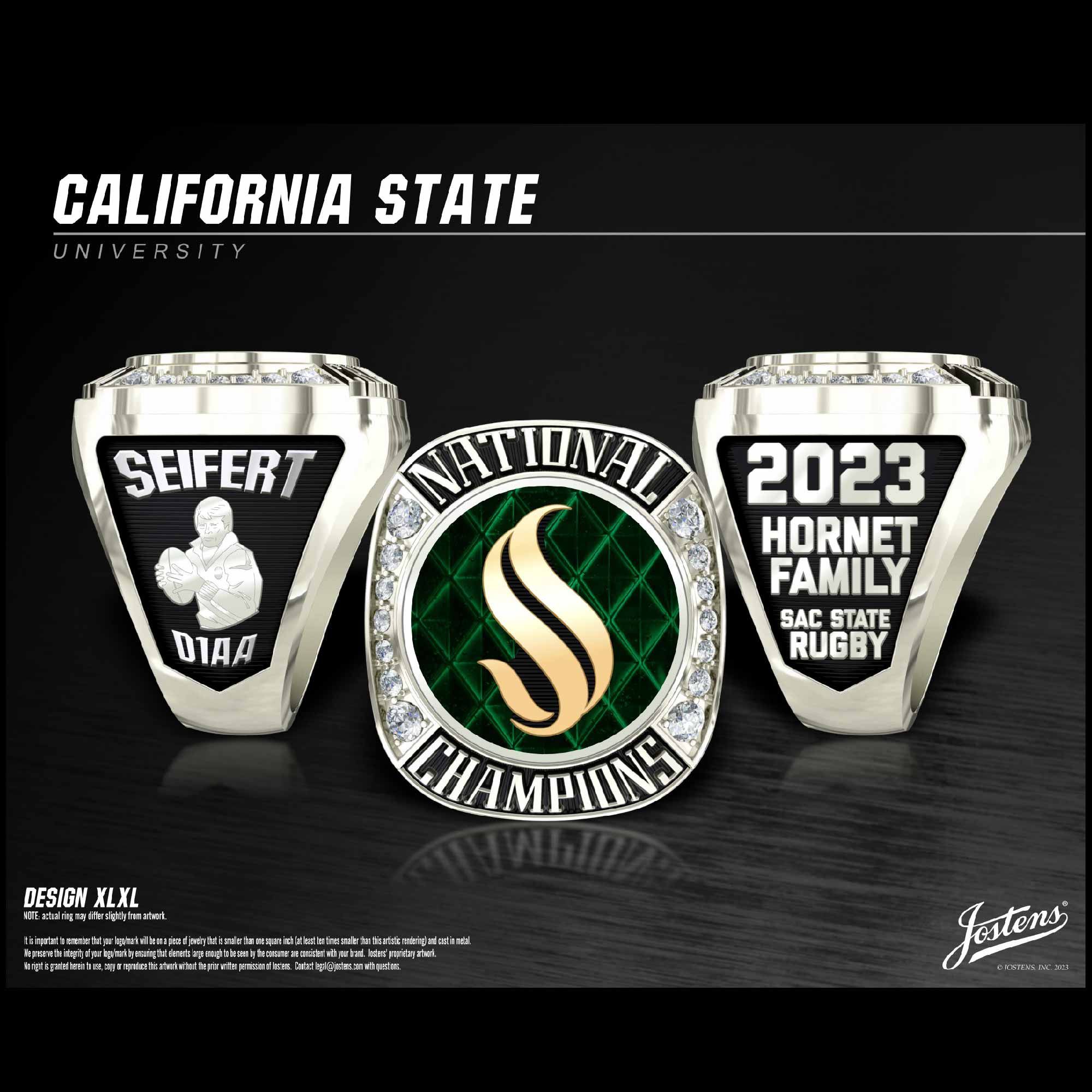 Sacramento State University Men's Rugby 2023 National Championship Ring