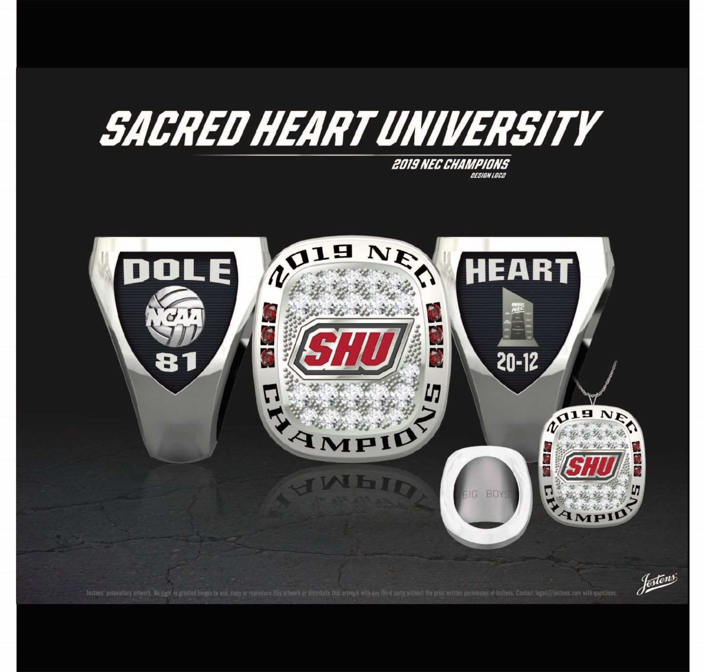 Sacred Heart University Women's Volleyball 2019 NEC Championship Ring