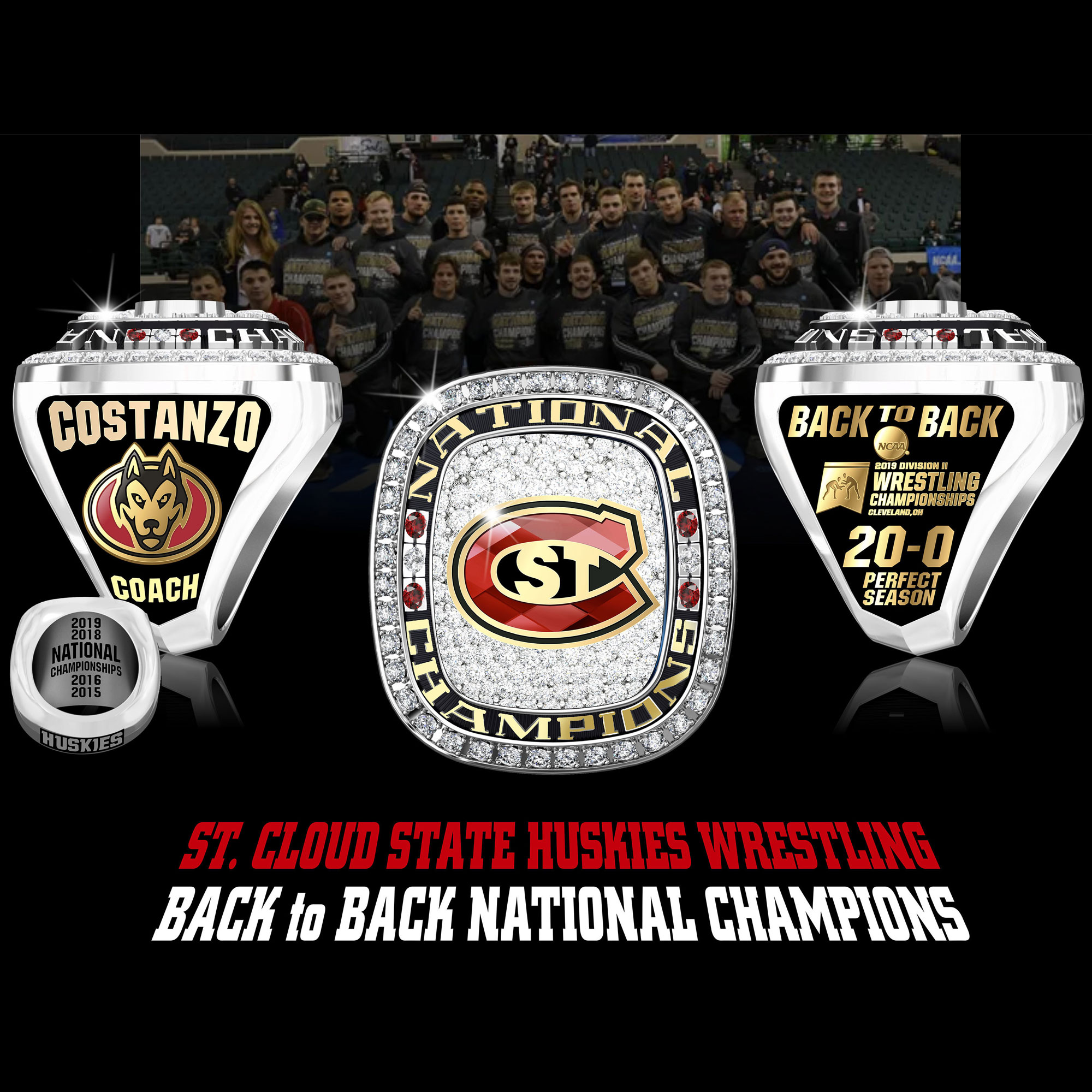 Saint Cloud State University Men's Wrestling 2019 National Championship Ring