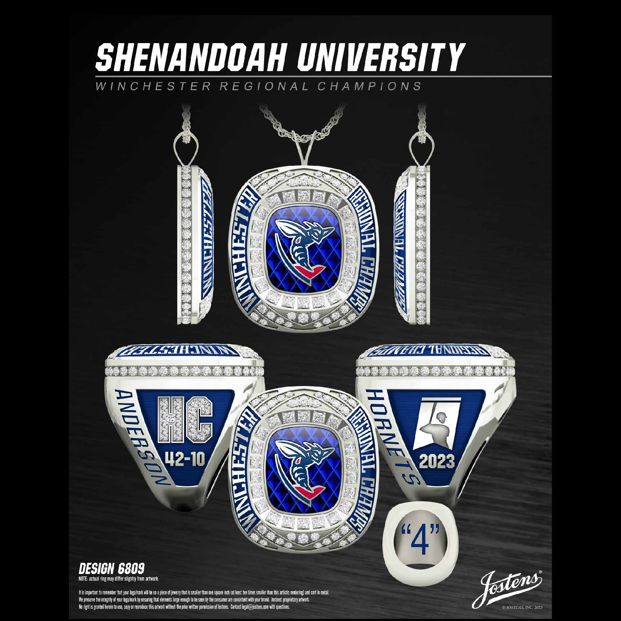 Shenandoah University Men's Baseball 2023 Winchester Regional Championship Ring